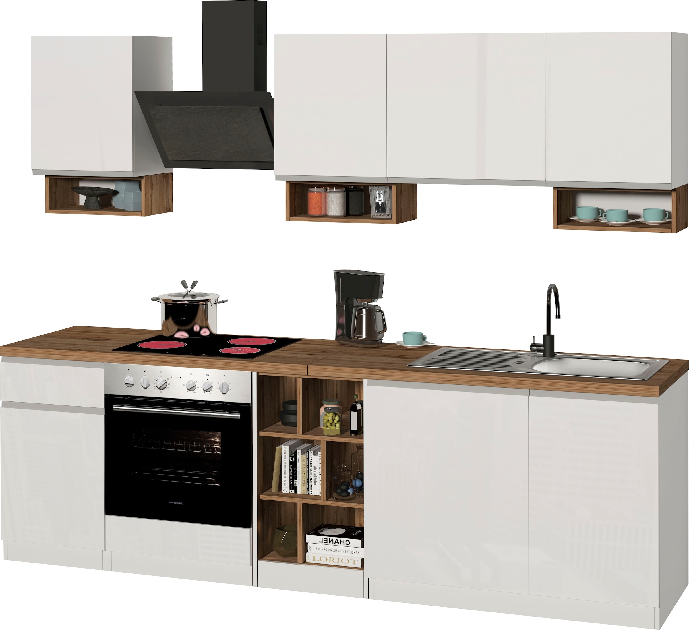 KOCHSTATION Küchenzeile »KS-Sole«, Breite 256 cm, mit Geschirr-Abtropfschrank, ohne E-Geräte