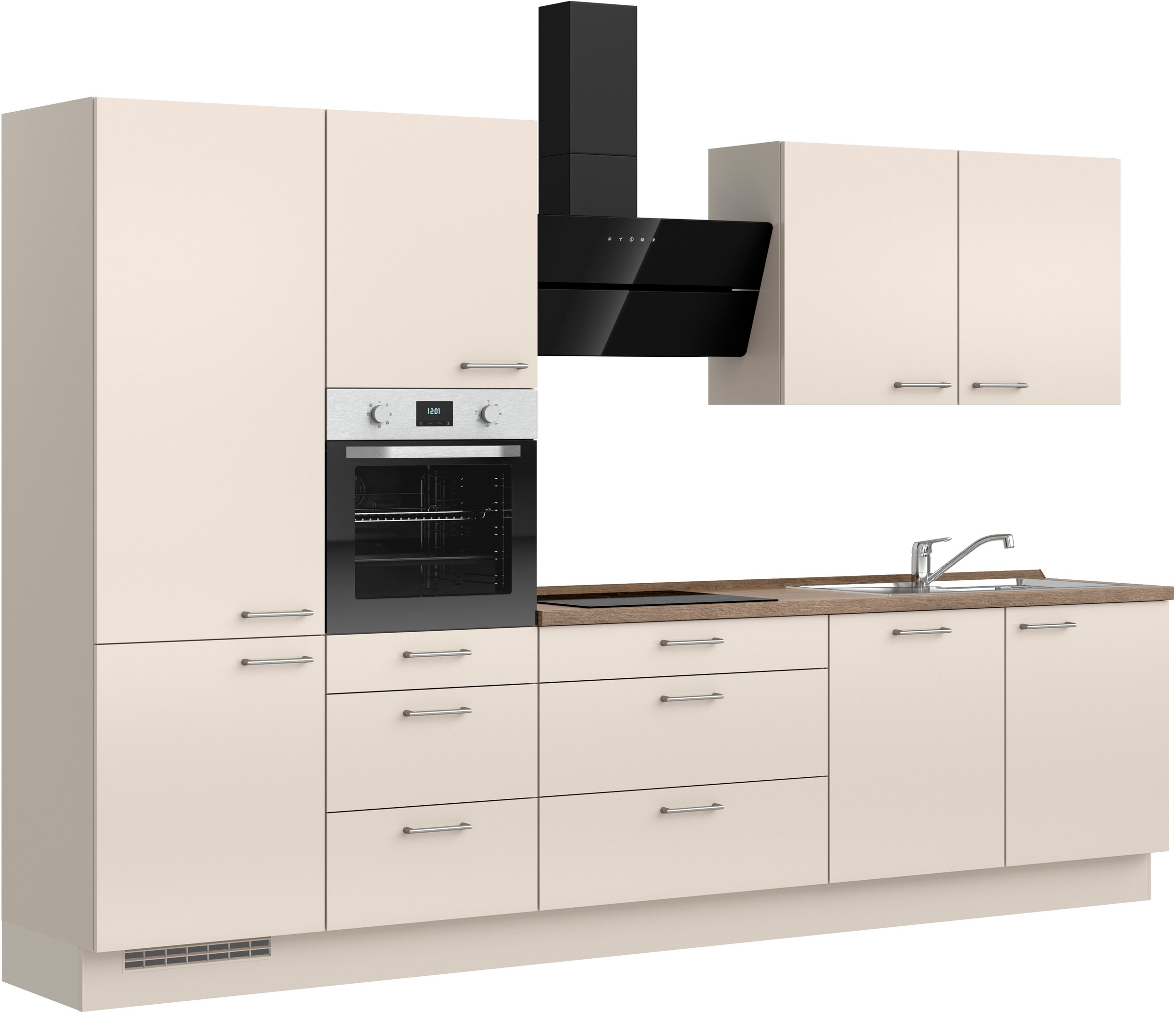nobilia® Küchenzeile »"Laser II"«, vormontiert, Ausrichtung wählbar, Breite 330 cm, wahlw. mit E-Geräten