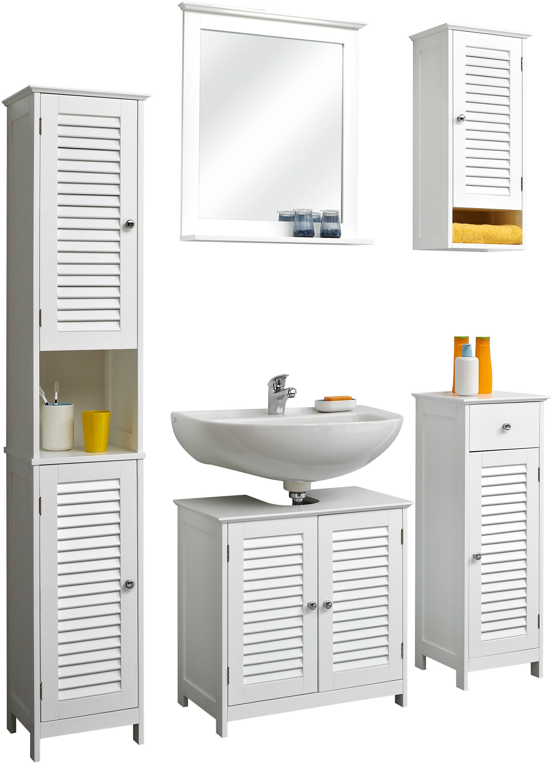 Saphir Badmöbel-Set »Quickset 928 5-teilig, Waschbeckenunterschrank mit Spi günstig online kaufen