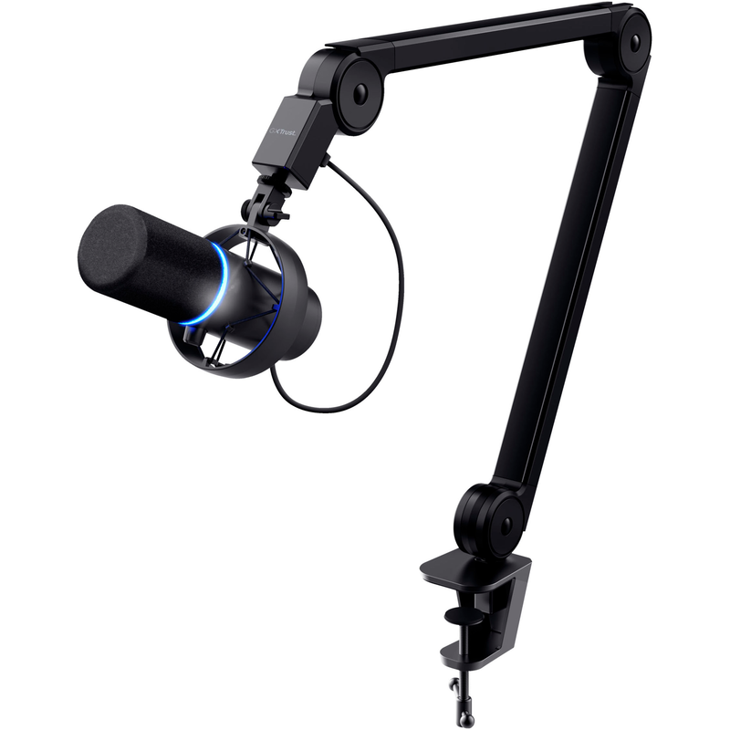 TRUST Mikrofon »GXT 255+ Onyx« schwarz Praktische Anordnung von Mikrofonverstärkung und Stummschaltung an der Vorderseite des Mikrofons