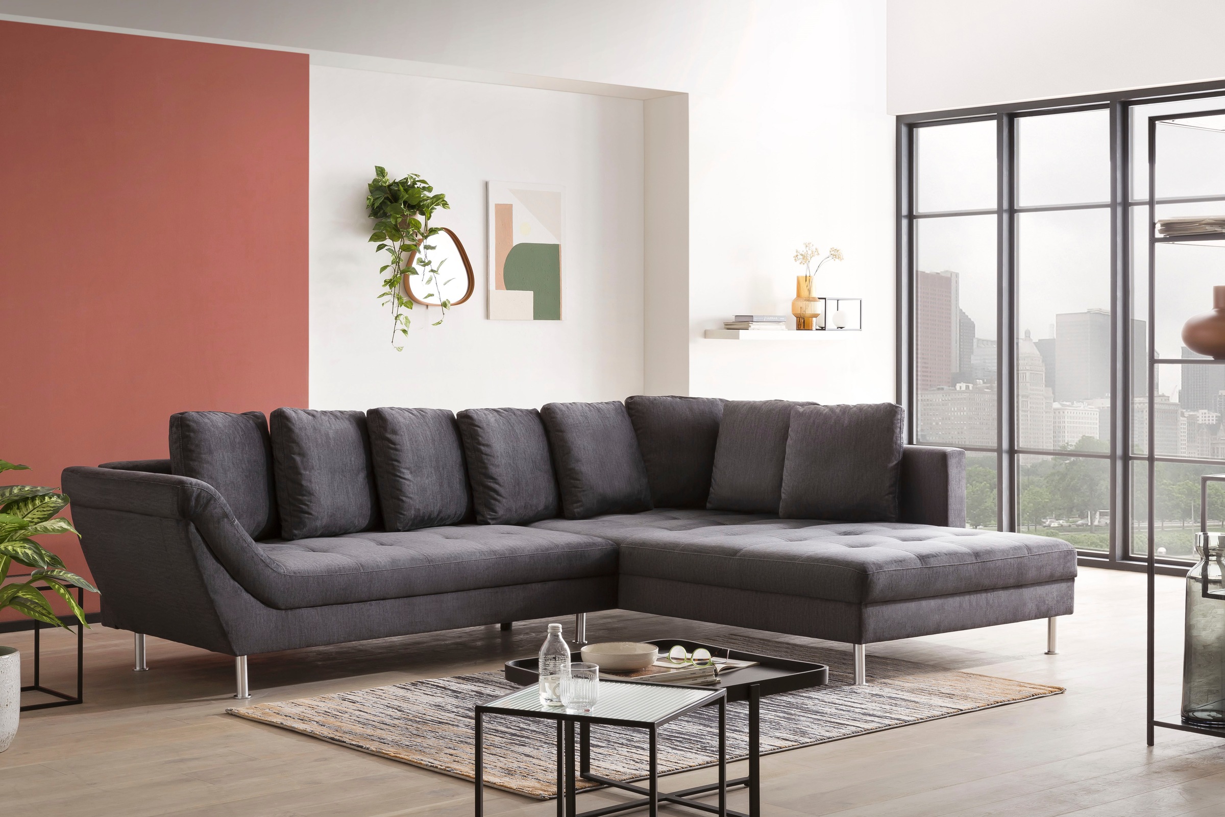 exxpo - sofa fashion Ecksofa "Laconi, extravagantes Designsofa mit tollem S günstig online kaufen