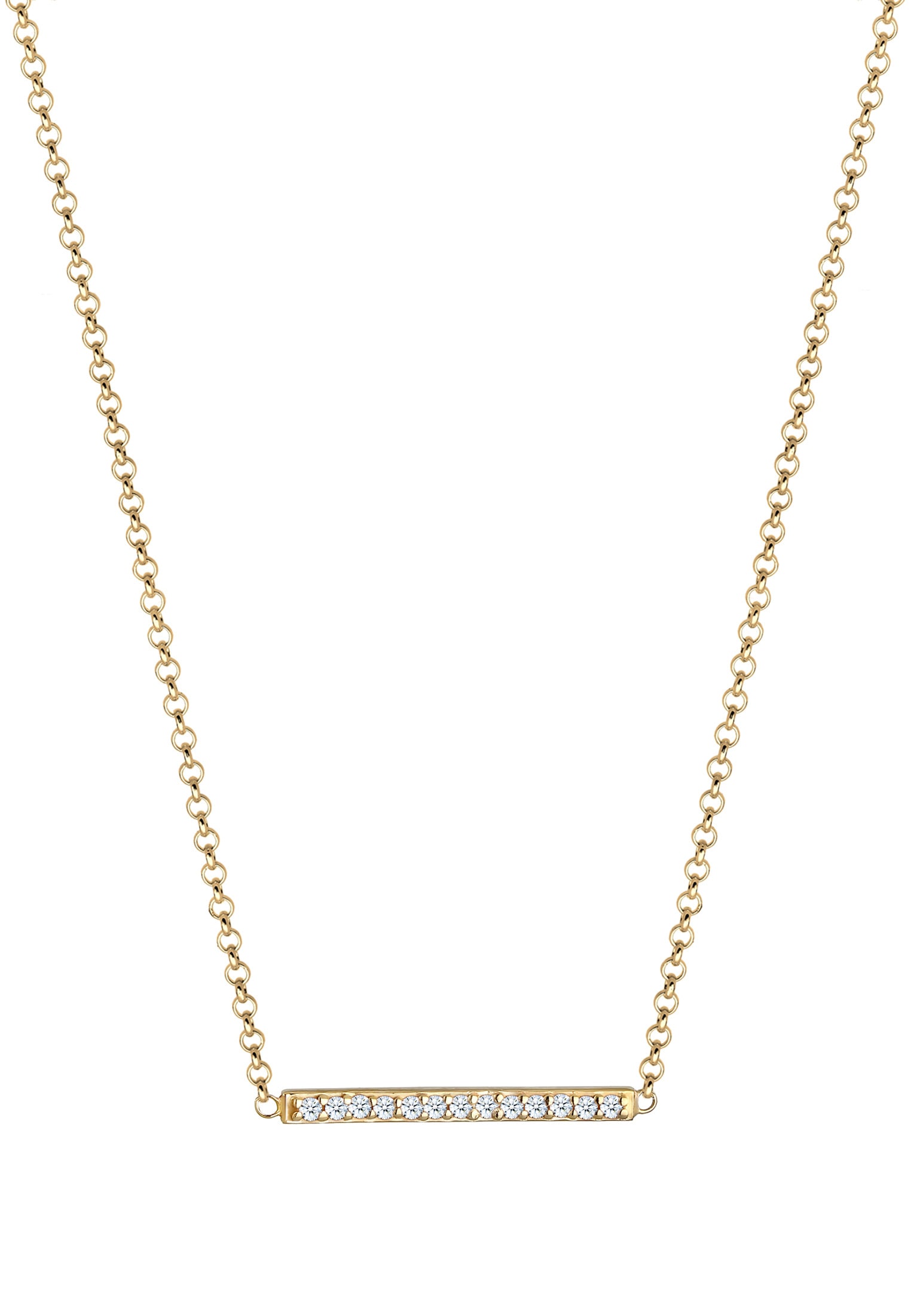 Elli DIAMONDS Collierkettchen »Klassisch Diamanten Reihe (0.065 ct.) 375 Gelbgold«