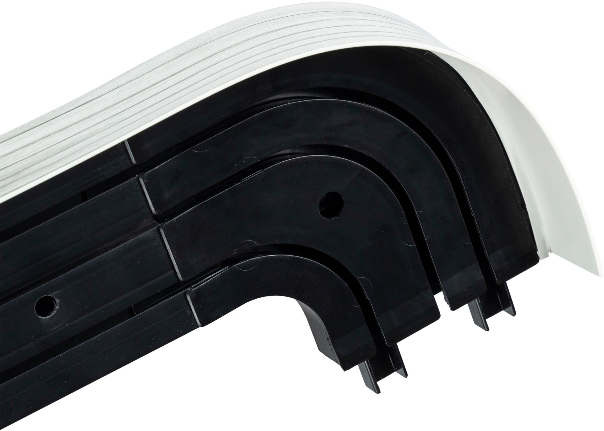 SN DECO GROUP Vorhangschiene »SH3«, 3 läufig-läufig, Fixmaß, Set 3-läufig,inkl. Rundbögen, Blende 5 cm, vorgebohrt, Innenlauf