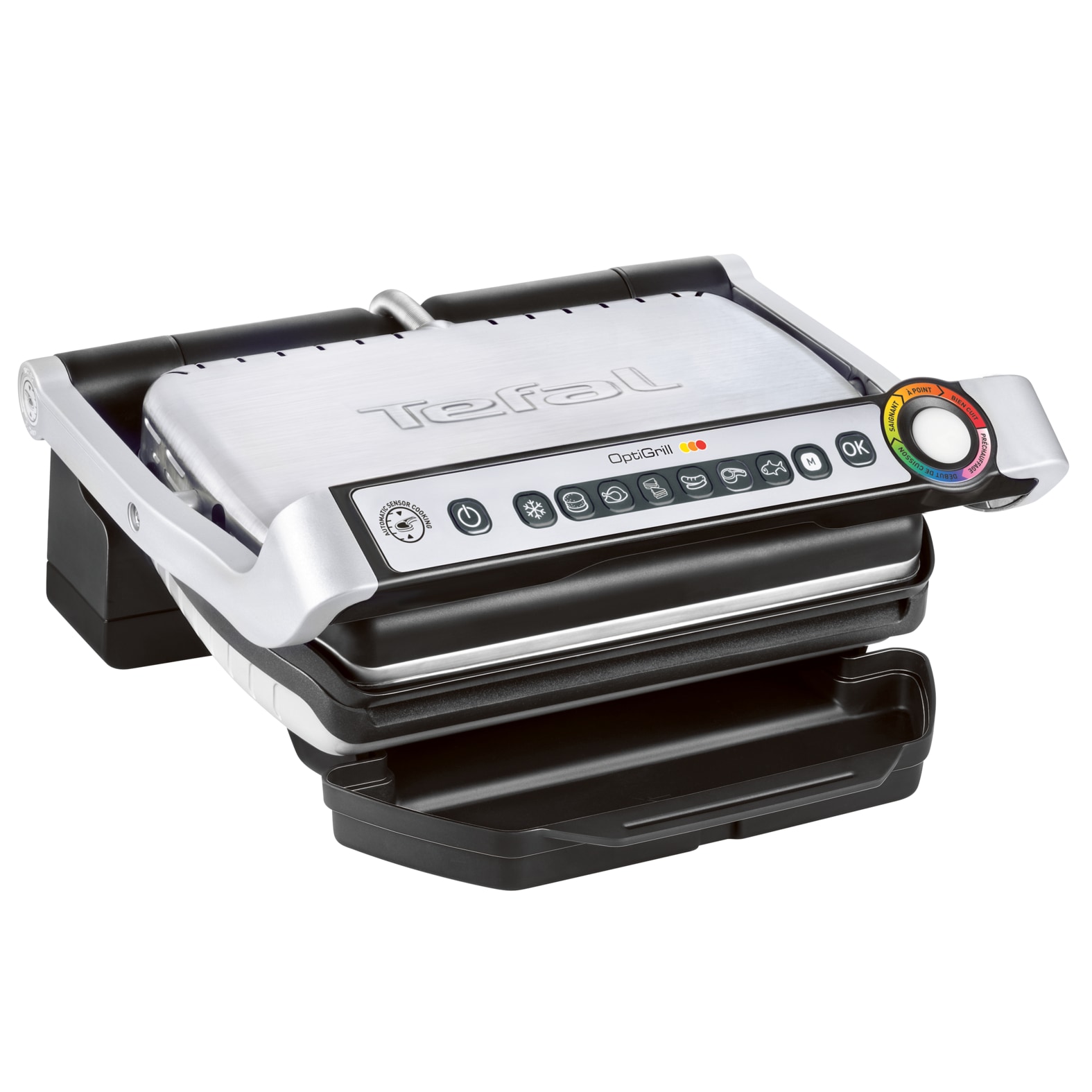 Tefal Kontaktgrill »OptiGrill, 6 automatische Programme, ein manuelles Programm«, 2000 W, spülmaschinengeeignete Platten und SaftauffangbehälterGC705D