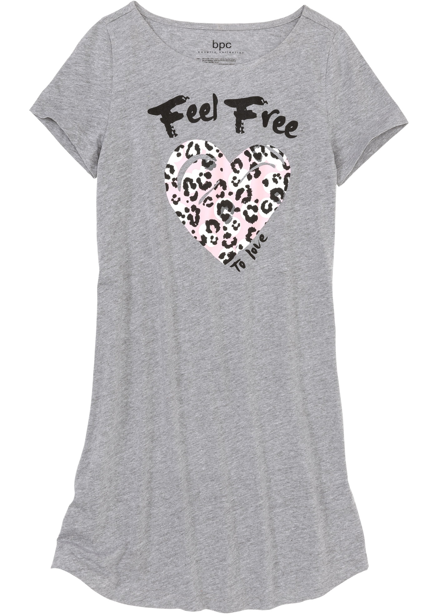 bonprix Nachthemd aus Baumwolle und Viskose, mit kurzem Arm, gerader Schnitt