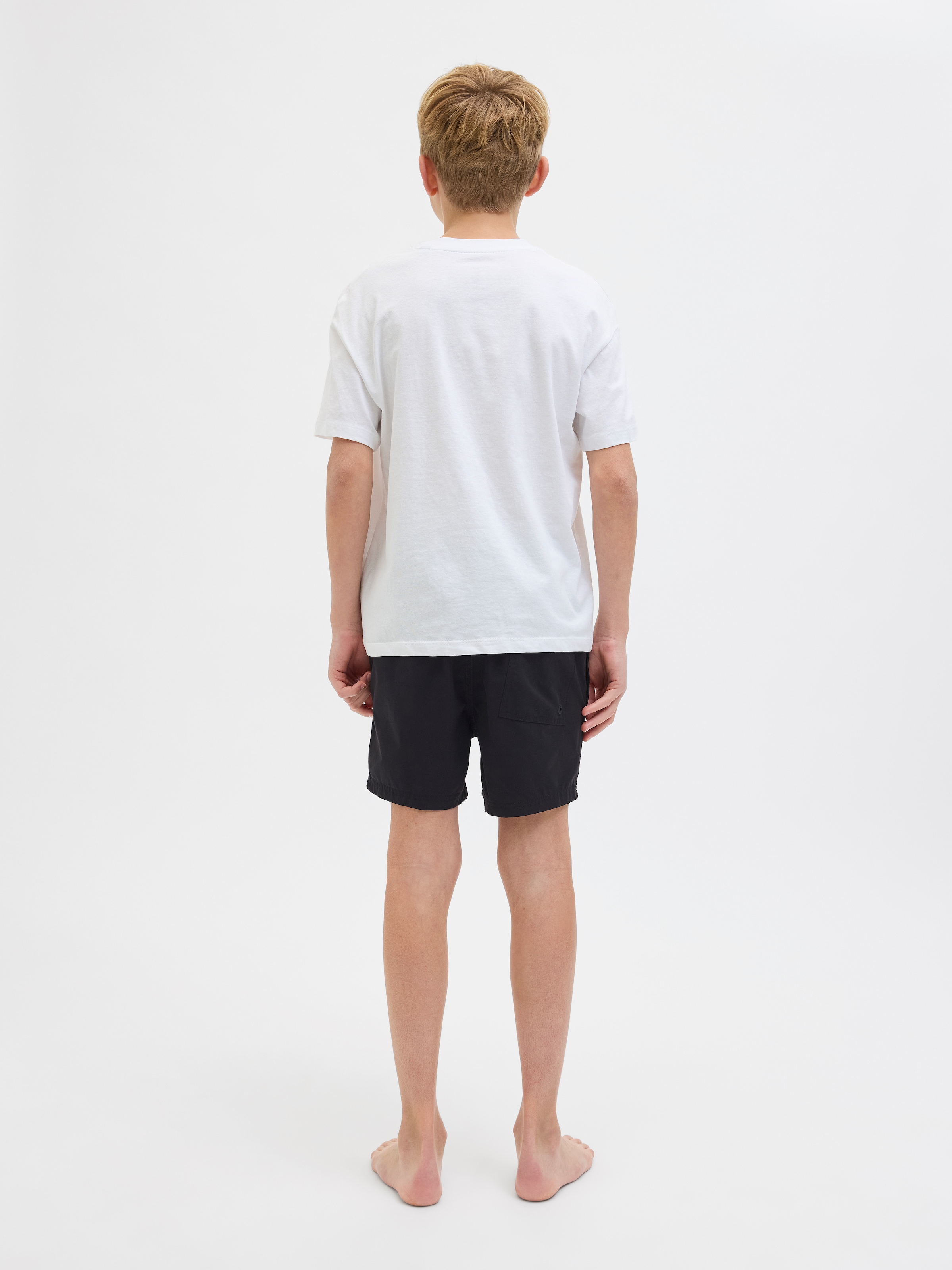 Jack & Jones Junior Badeshorts »JPSTMAUI mit Double Layer Optik und Kordelzug«, unifarben, modisch, regular fit, Web
