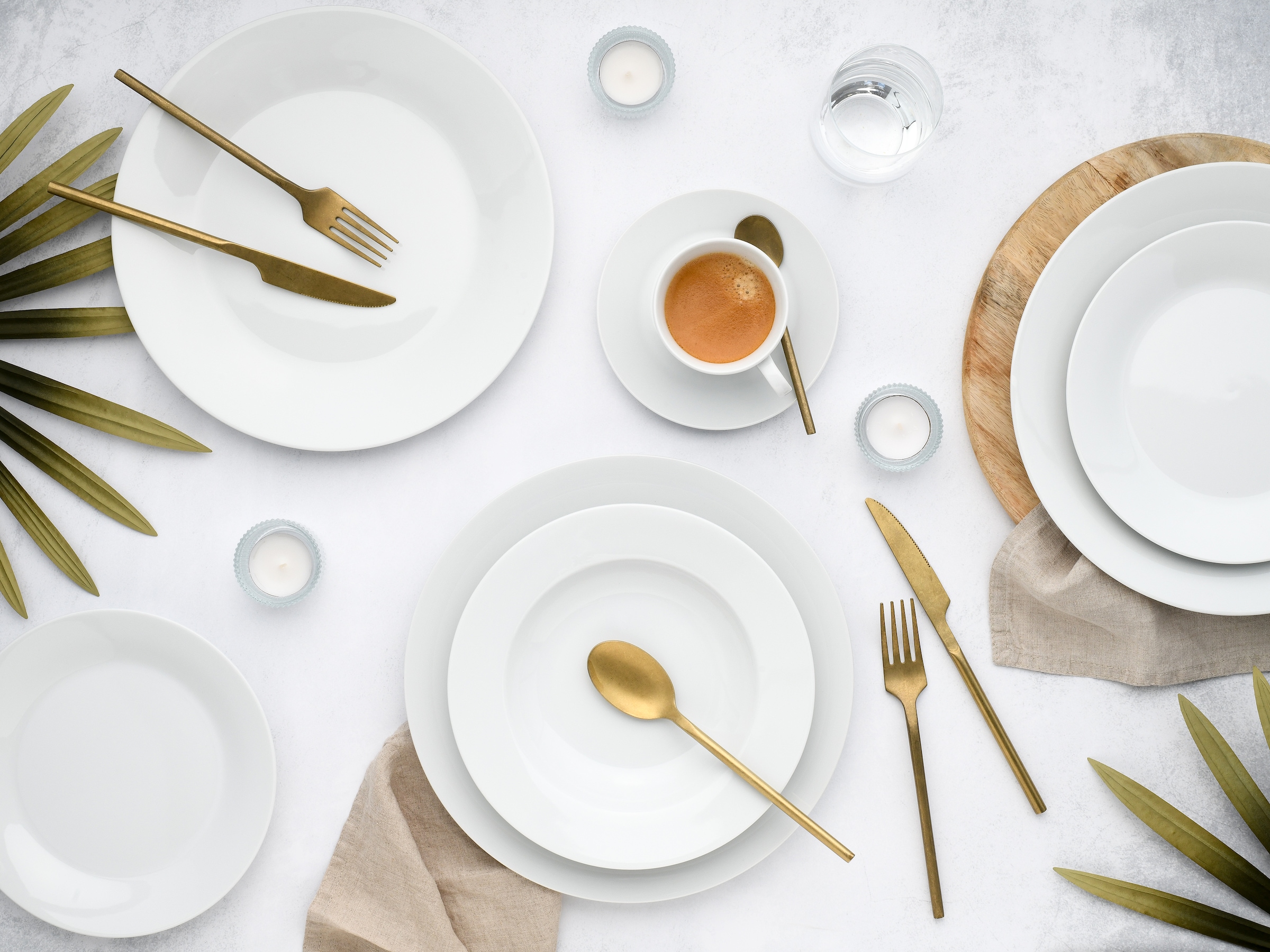 CreaTable Kombiservice »BASE Weiß, Service 30-tlg.« Klassisch, Zeitlos, Der Alleskönner