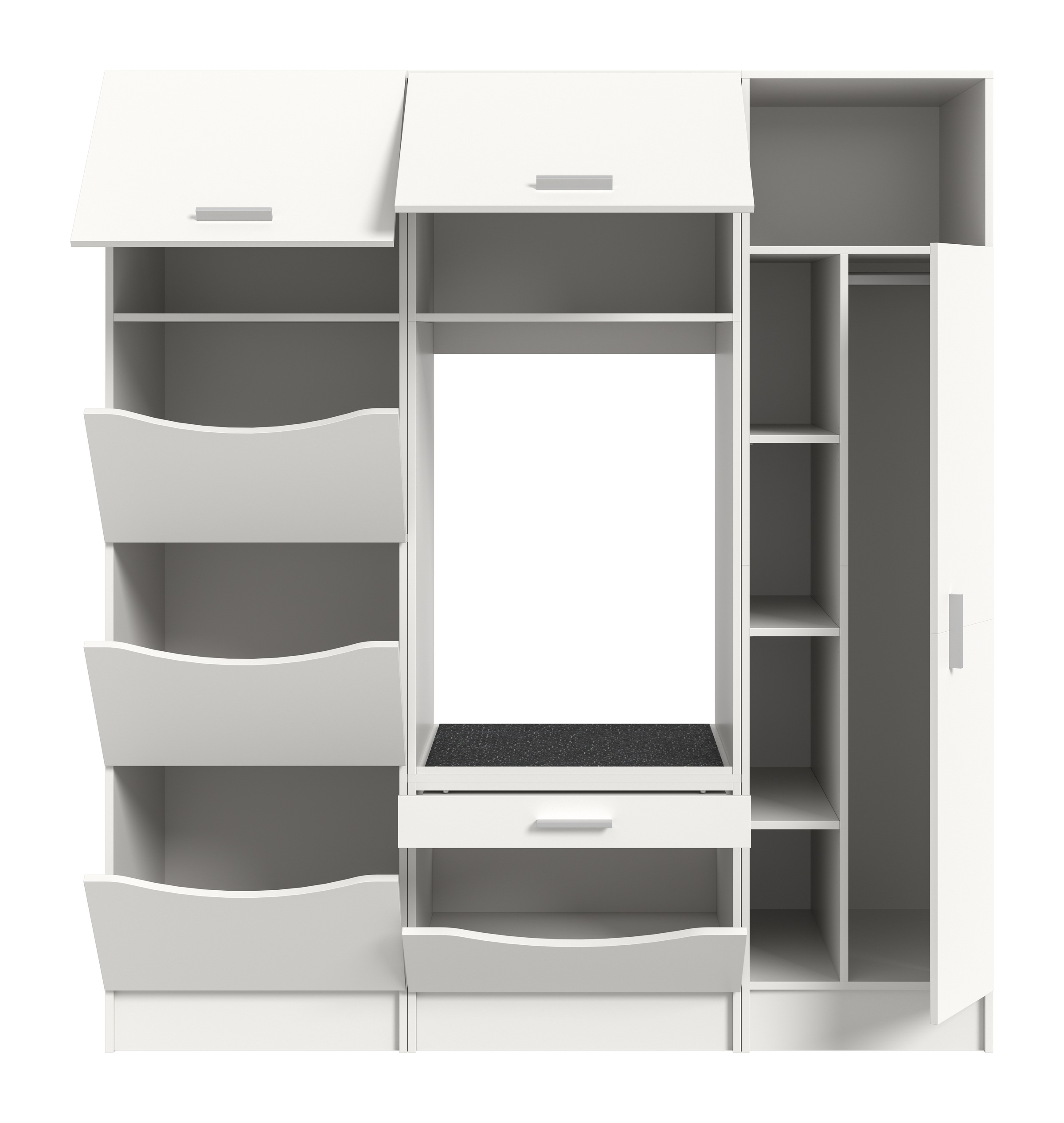 welltime Badmöbel-Set »FALAS, TOPSELLER!, 3-teilig, Hauswirtschaftsraum Set, Breite 176 cm« 1x Wäsche-, 1x Waschmaschinenumbau-, 1x Mehrzweckschrank, 