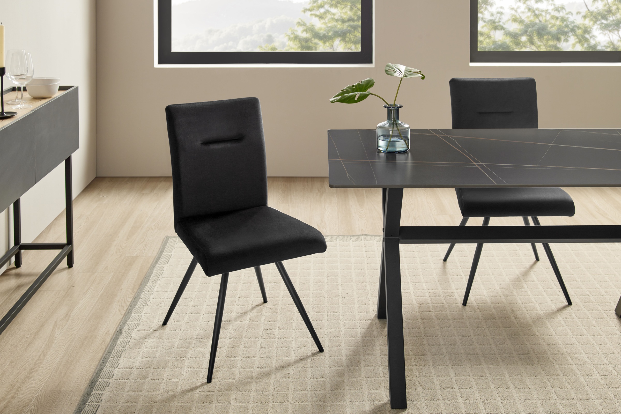 OTTO home 4-Fußstuhl »Tayz« (Set) mit Strukturstoff oder Samtbezug, aufwend günstig online kaufen