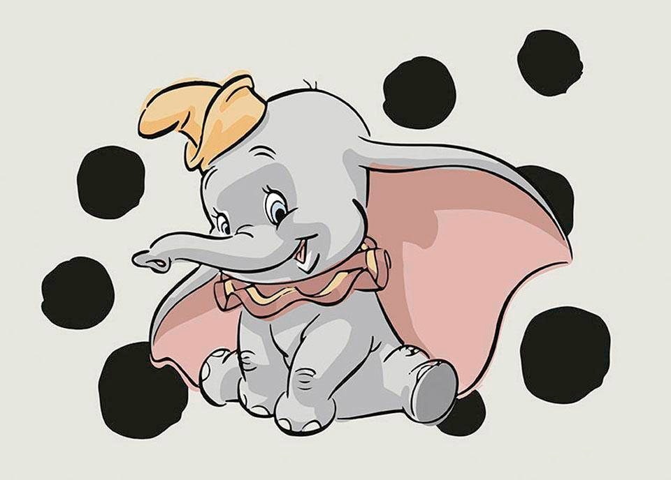 Komar Bild »Dumbo Dots Landscape«, Disney, (1 St.), Wandbild zur Dekoration im Kinderzimmer - ohne Rahmen