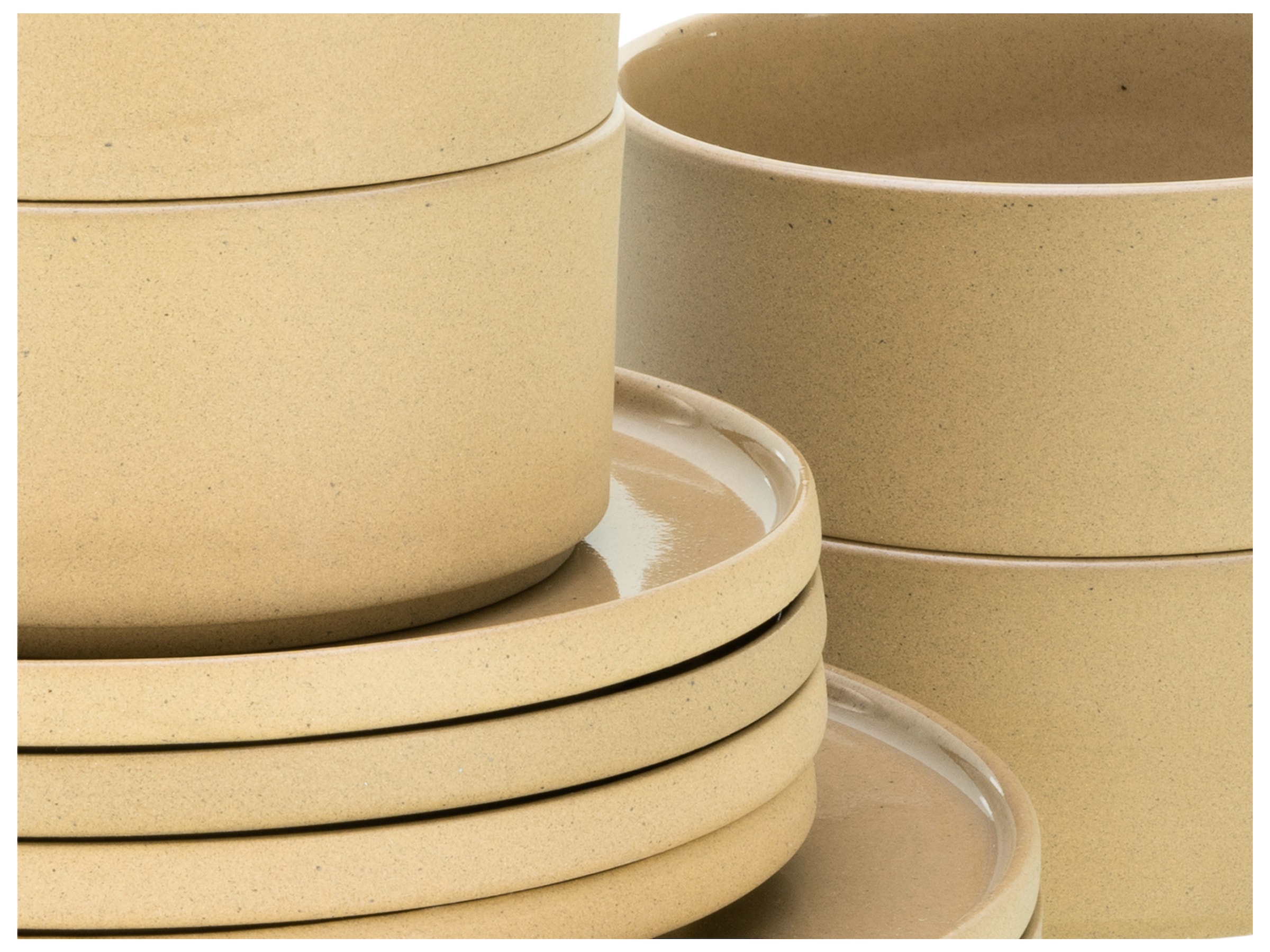 CreaTable Dessertteller »Futuro«, (Set, 4 St.), Teller Set für 4 Personen, Ø 20 cm, Steinzeug
