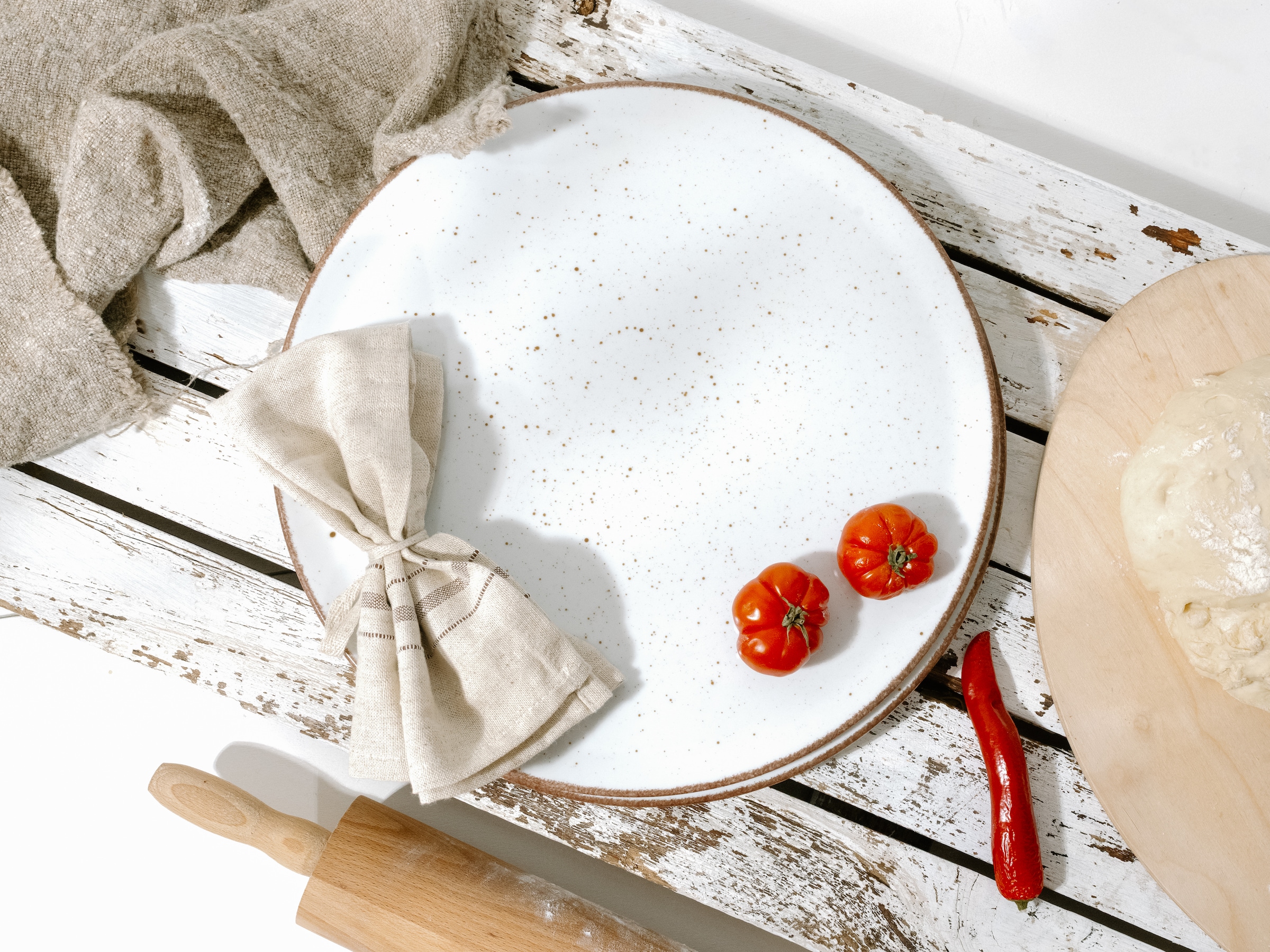 CreaTable Pizzateller »Vintage Nature, Teller-Set, 4-tlg.« Naturverbundenes Design, Vielseitig einsetzbar