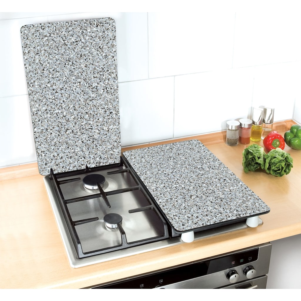 WENKO Herd-Abdeckplatte »Universal Granit«, (Set, 2 tlg.)