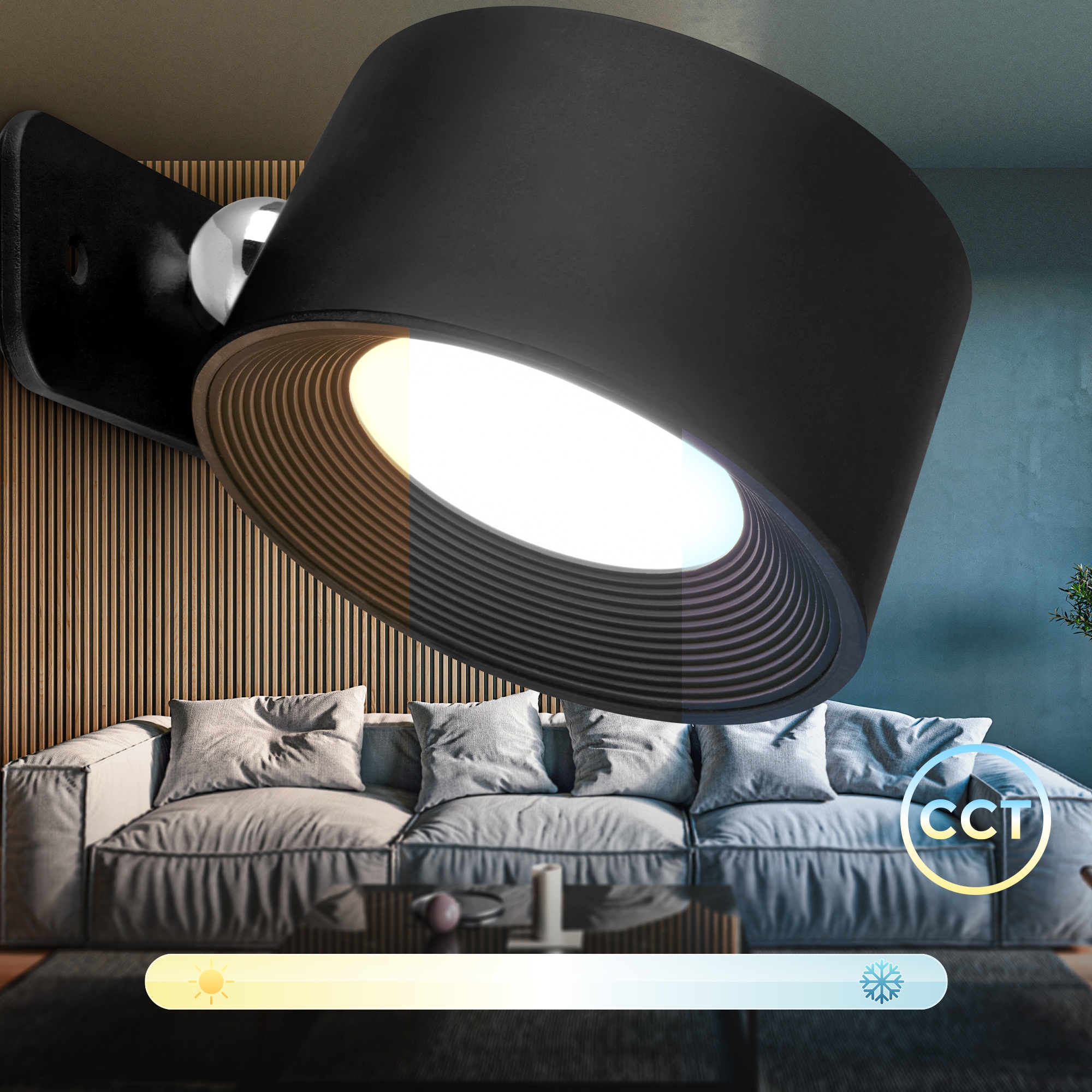 B.K.Licht LED Wandleuchte »BKL1597 Magnetische Akku Wandlampe, 3-Stufen Dimmer, mit USB-C«, 1 flammig, Leuchtmittel LED-Modul | LED fest integriert, CCT-Funktion, 150Lm, 2W, 14h Leuchtdauer, 4,5 x 8 x 9,5 cm, Schwarz