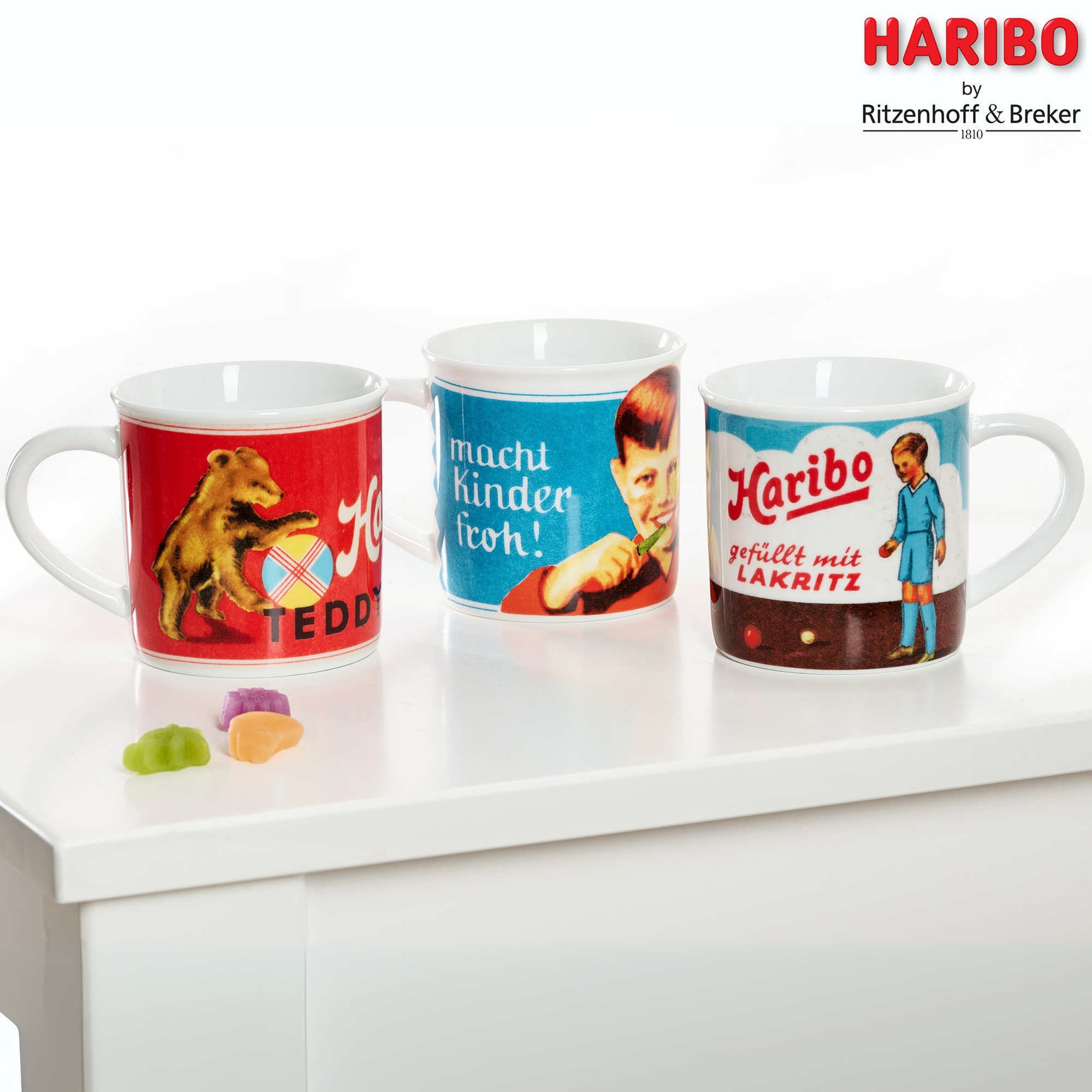 Ritzenhoff & Breker Becher »HARIBO Retro, Teddybären, 380 ml«, (1 tlg.), spülmaschinenfest