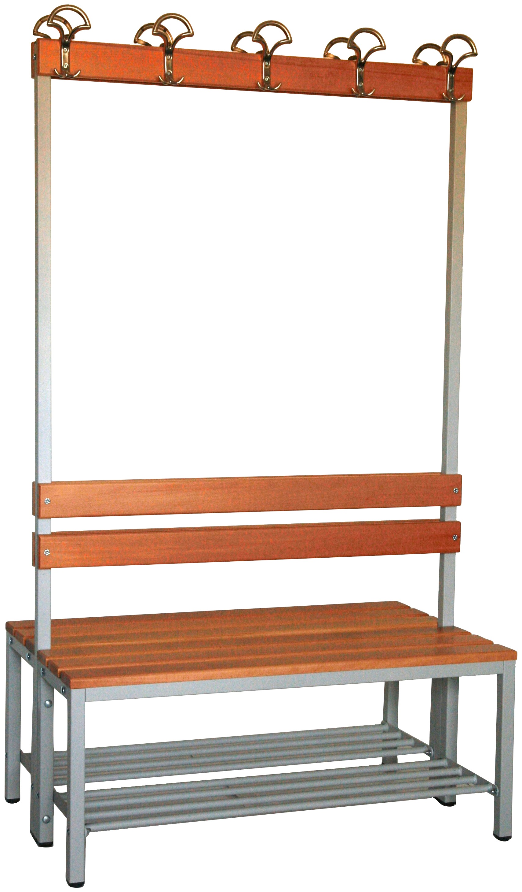 Sitzbank, grau/braun B/H/T: 100 cm x 170 cm x 60 cm