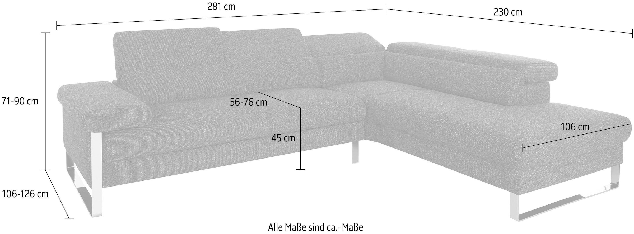 W.SCHILLIG Ecksofa »finn«, German Design Award 2016, Fußgestell Nussbaum  natur, Breite 281 cm auf Raten kaufen | Einzelsessel