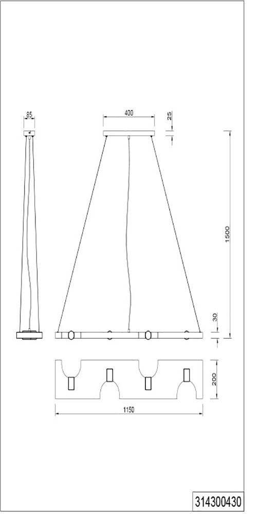 TRIO Leuchten Pendelleuchte »Tailor«, 4 flammig, Leuchtmittel E27 | ohne Leuchtmittel, Hängelampe höhenverstellbar, exkl 4xE27 max 10W, Holz naturbelassen