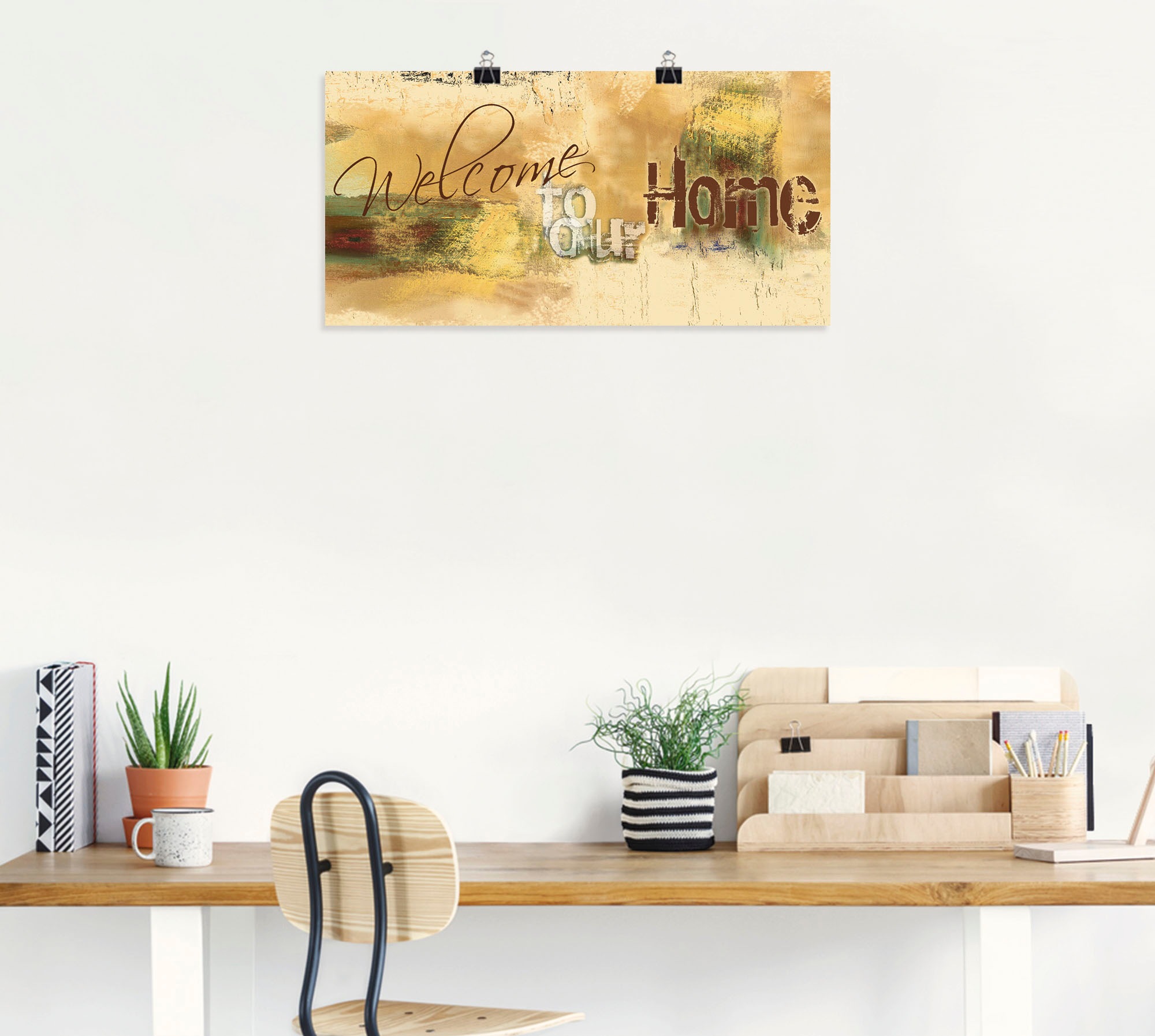 Artland Wandbild »Willkommen in unserem Zuhause«, Sprüche & Texte, (1 St.), als Alubild, Outdoorbild, Leinwandbild, Poster, Wandaufkleber