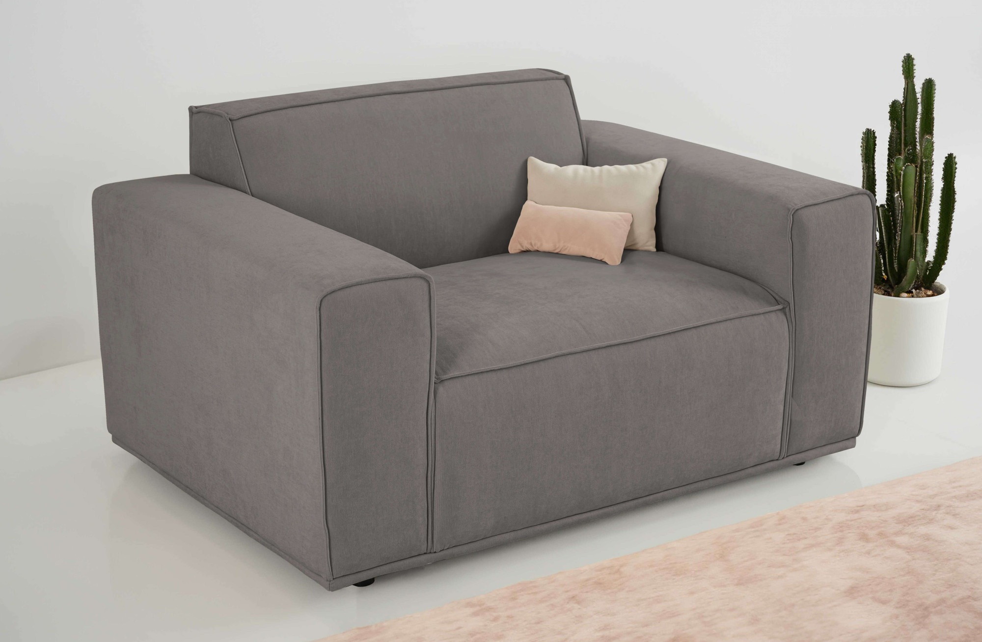 Home affaire Loveseat »Avelin, 1.5 Sitzer, 140 cm, Chenille, Struktur-Boucl günstig online kaufen