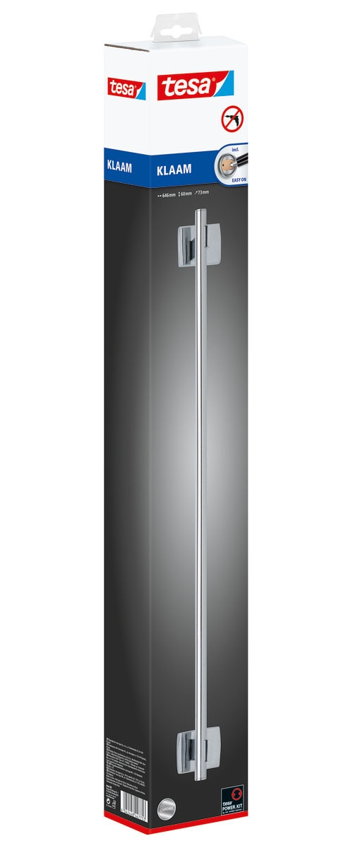 tesa Handtuchstange »Handtuchhalter 1x tesa klaam Bad-Handtuchhalter« chrom 7,3 cm : 64,6 cm : 6 cm