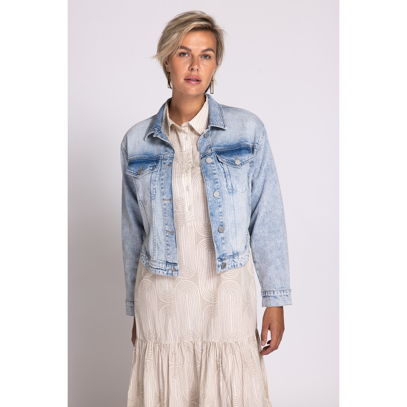 ZHRILL Jeansjacke »ZHNISSA« ohne Kapuze Langarm, kurz geschnitten blue S S Kurze Jeansjacke von ZHRILL