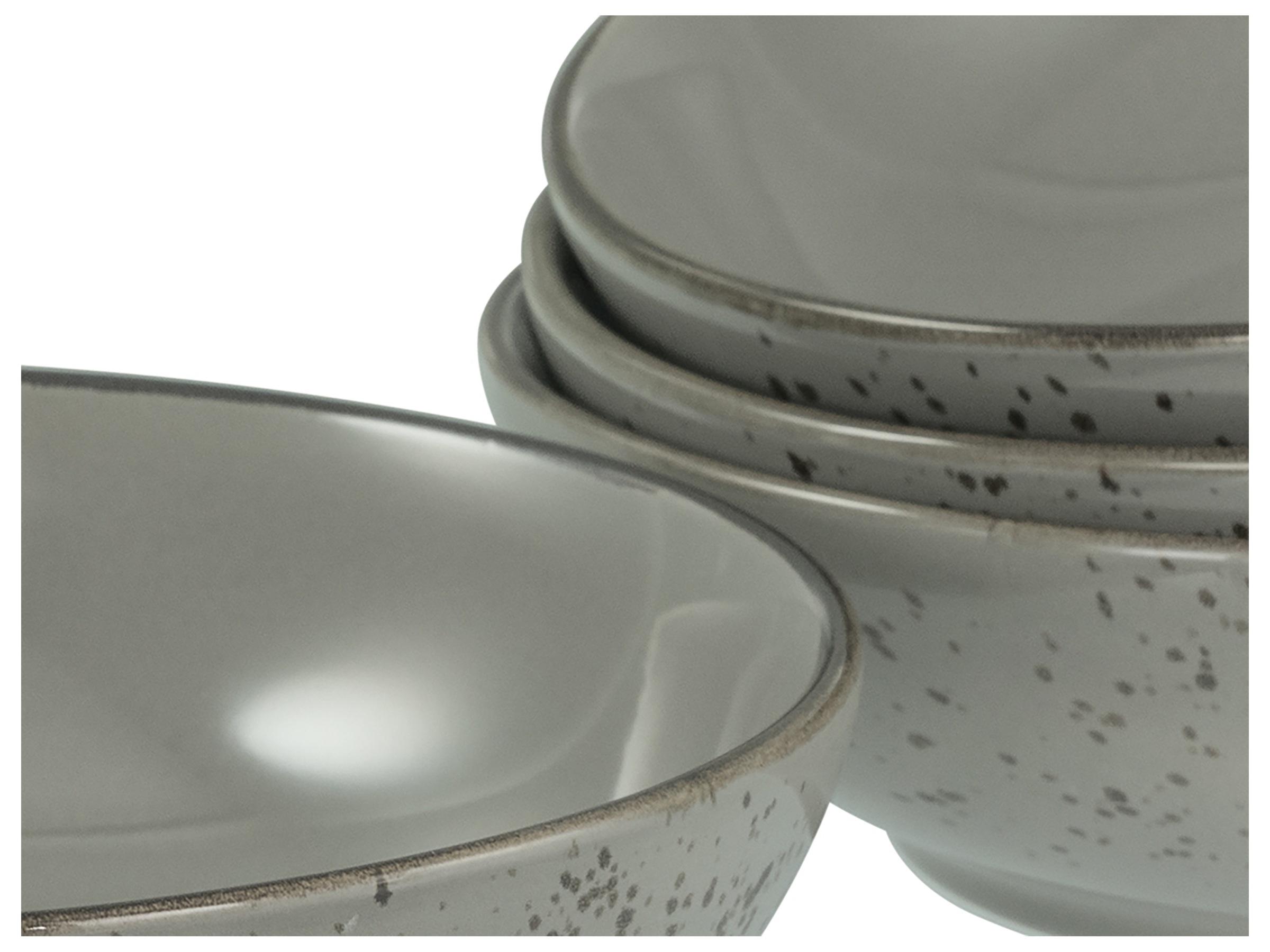 CreaTable Schale »Nature Collection, Poke Bowl, Ø 22,5 cm, 4-tlg«, 4 tlg., aus Steinzeug, Handwerklicher Look, Vintage, Höhe 6 cm