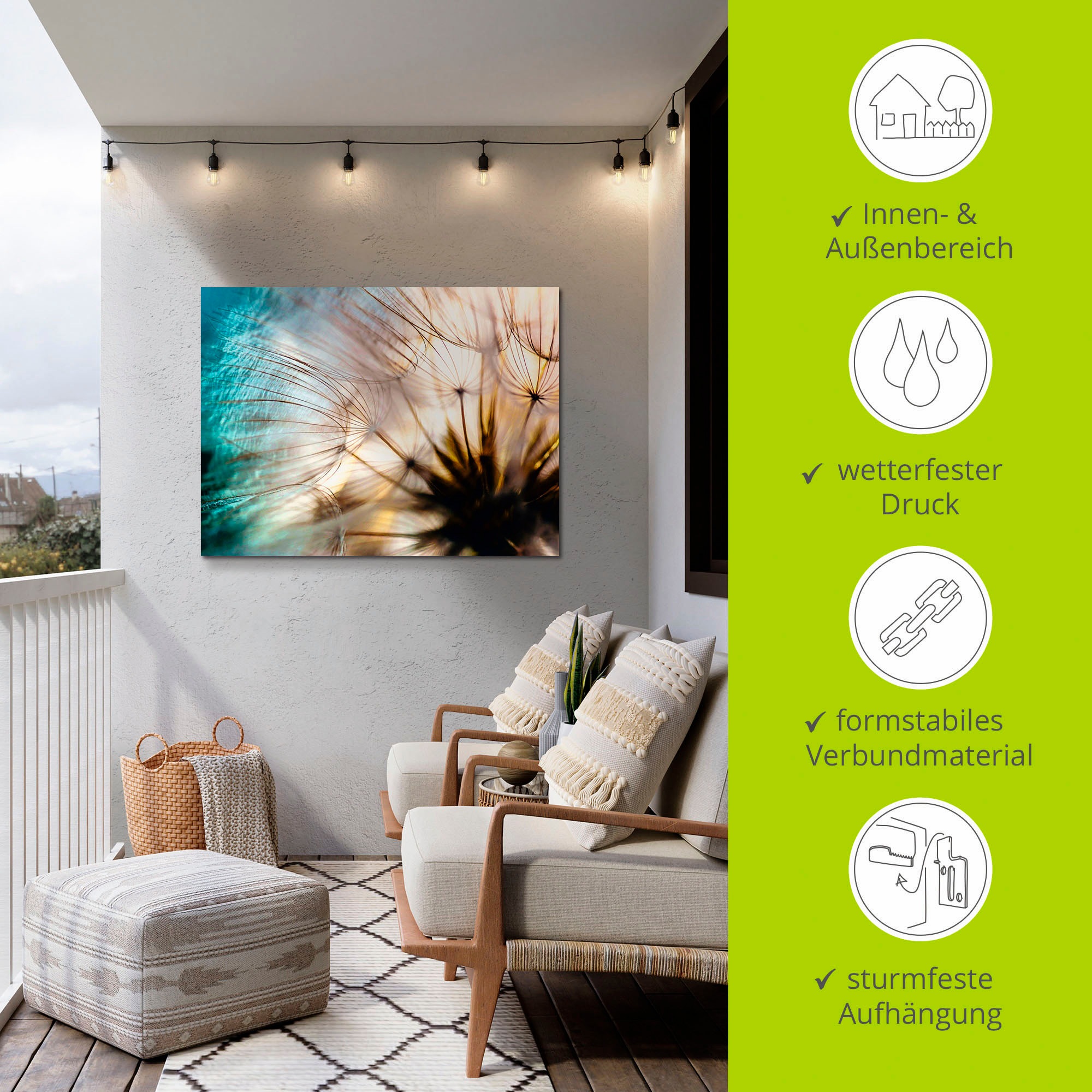 Artland Wandbild »Pusteblume Makro abstrakt«, Blumen, (1 St.), als Alubild, Outdoorbild, Leinwandbild, Poster, Wandaufkleber