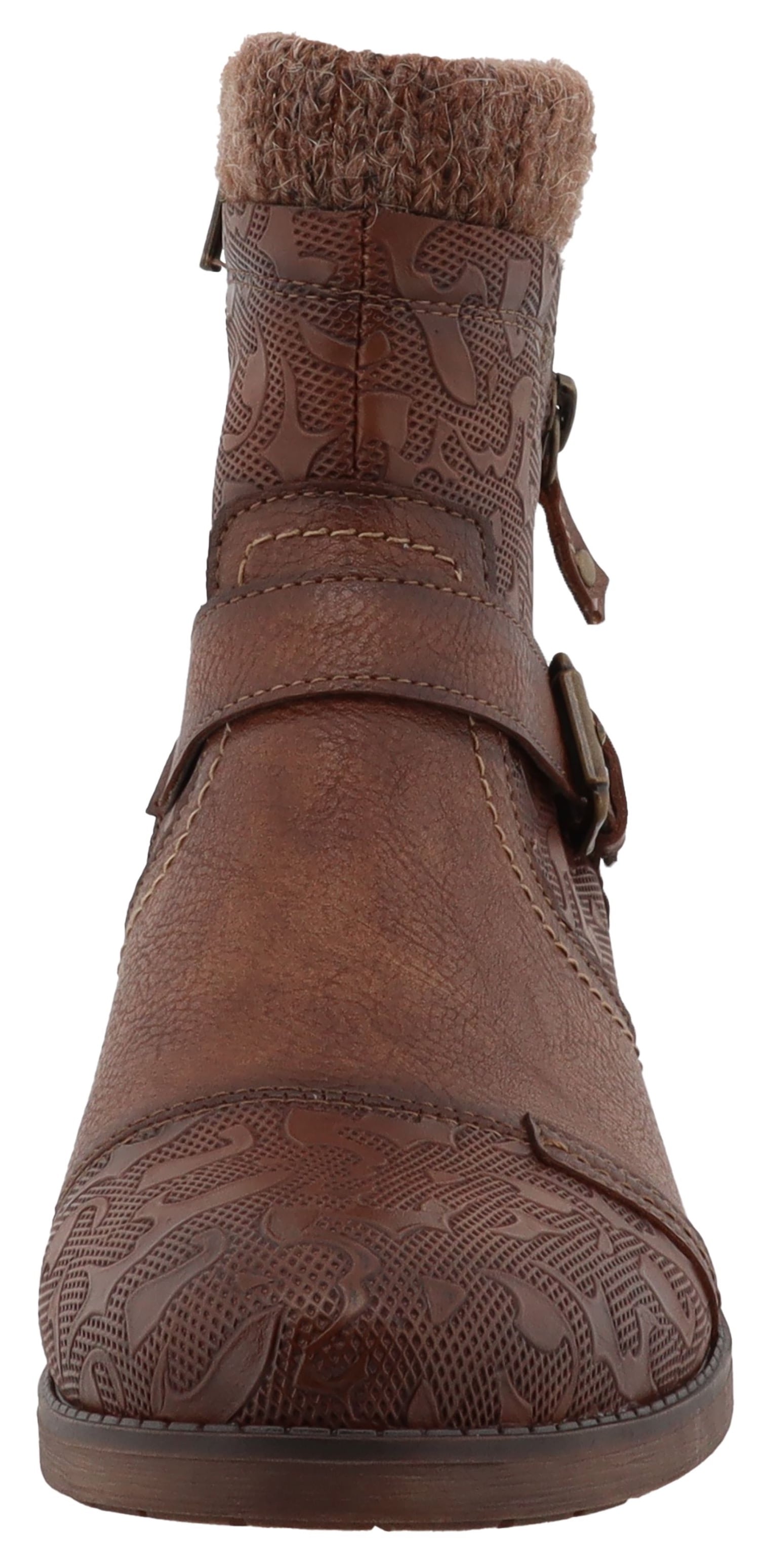 Mustang Shoes Winterstiefelette »Fabienne«  Biker Boots mit Blockabsatz und Zierriemchen