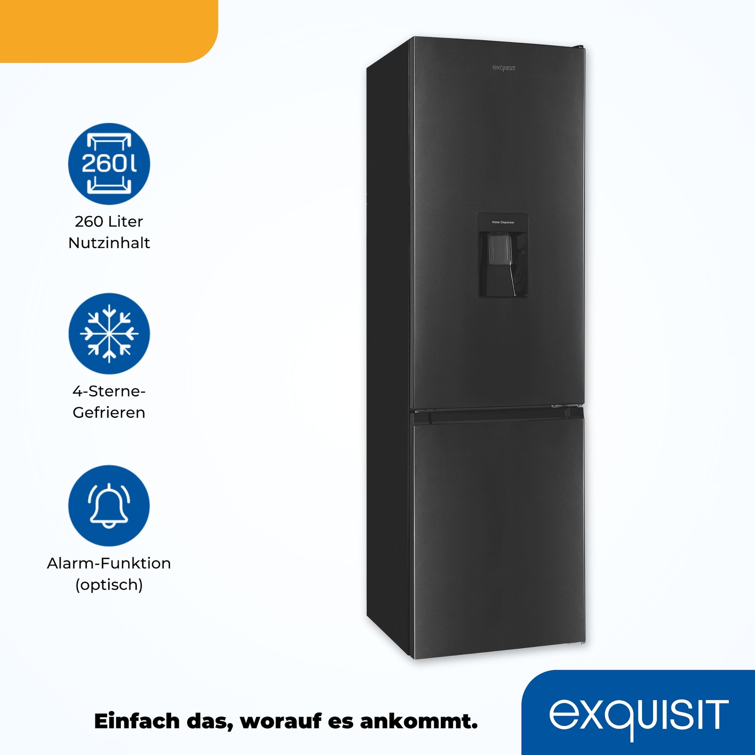 exquisit Kühl-/Gefrierkombination »KGC265-70-WS-040D weiss«, KGC265-70-WS-040D inoxlook-az, 179,5 cm hoch, 55 cm breit
