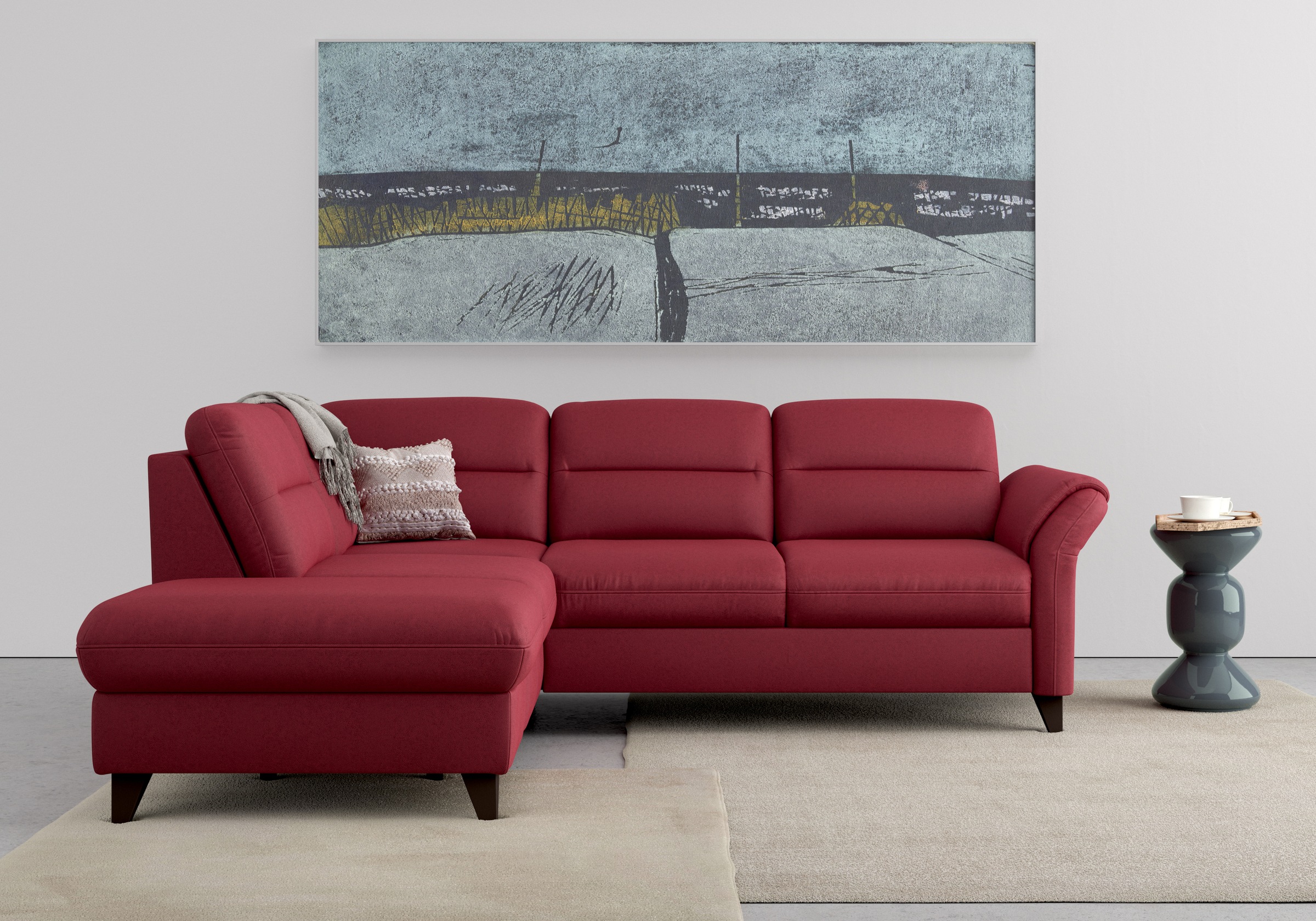 sit&more Ecksofa »Mellum L-Form«, Federkern, wahlweise mit Bettfunktion, Stauraum und Armteilfunktion
