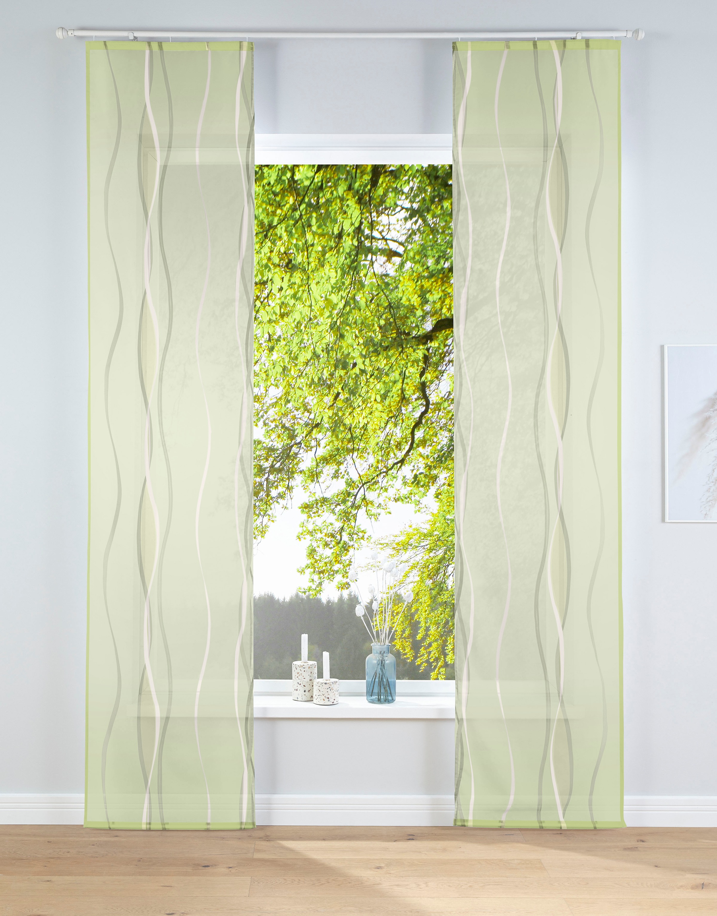 my home Schiebegardine »Dimona« Klettschiene 2 Stk. tlg. 2-er Set, Fertigga günstig online kaufen