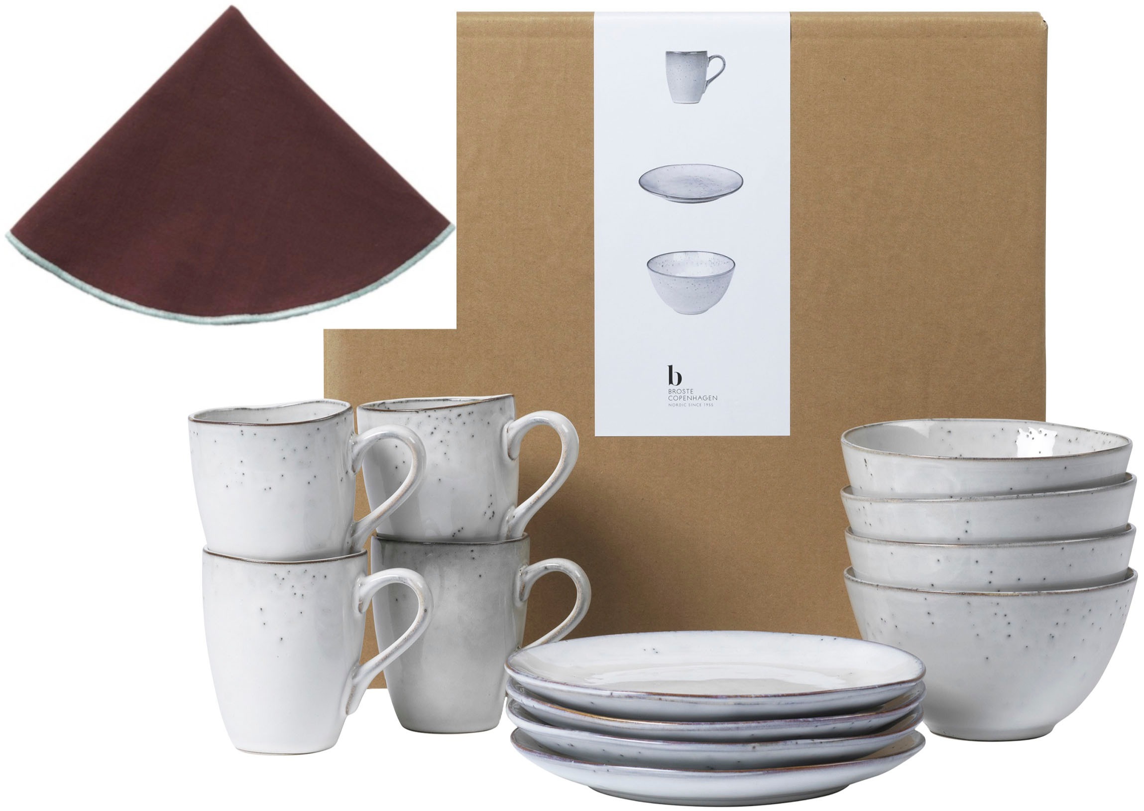 Broste Copenhagen Frühstücks-Geschirrset »Nordic Sand, inklusive Serviette günstig online kaufen