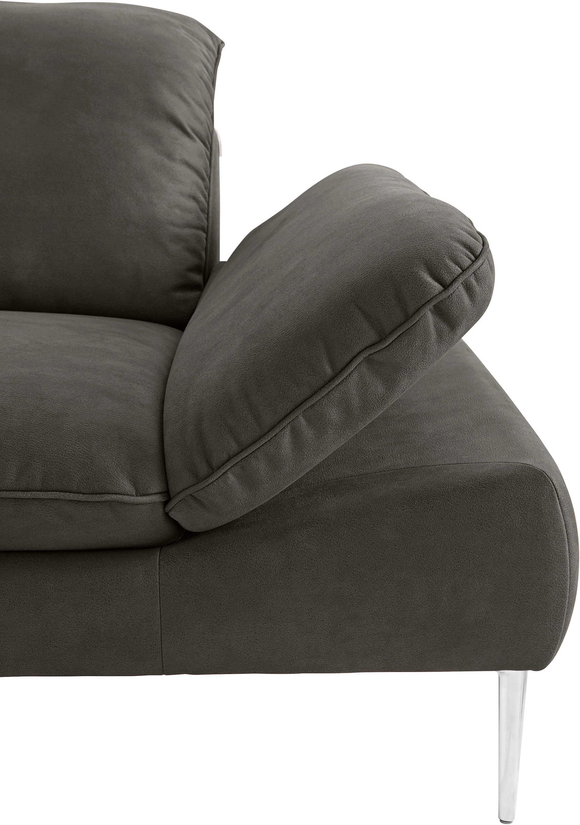 W.SCHILLIG Ecksofa »enjoy&MORE, Designsofa, bequem, zeitlos und elegant, L-Form«, mit Sitztiefenverstellung, Füße Chrom glänzend, Breite 340 cm