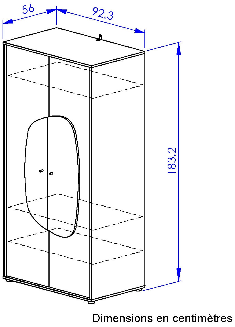 Gami Kleiderschrank »BASILE Kleiderschrank 2 Türen« Praktischer Schrank mit viel Stauraum
