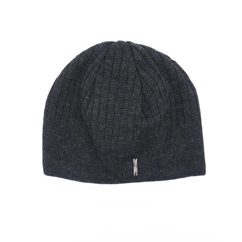 CAPO Strickmütze Rippenstrick, hoher Wollanteil, natürliche Thermoregulation, gefüttert anthracite