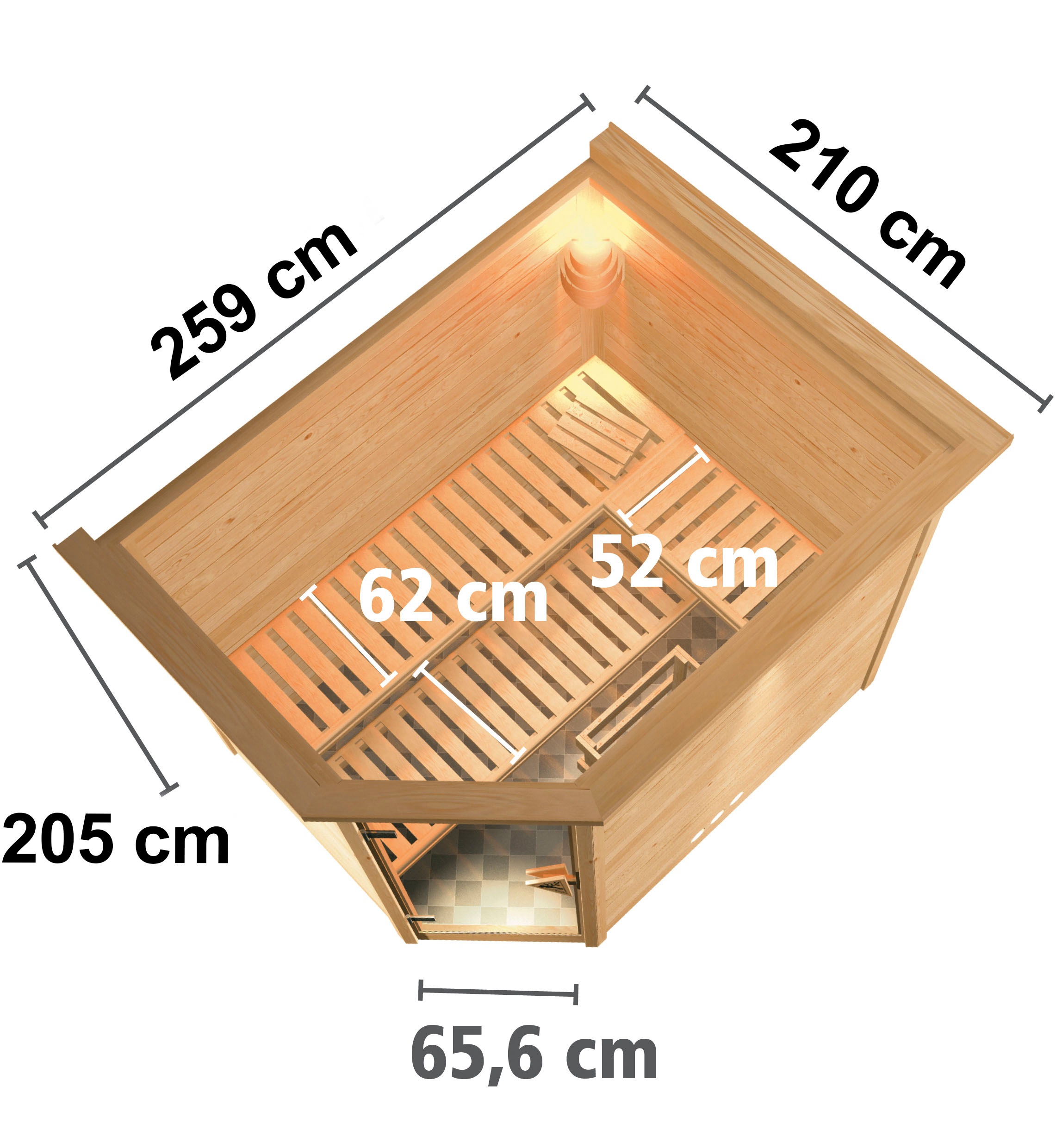 Karibu Sauna »Talida«, ohne Ofen