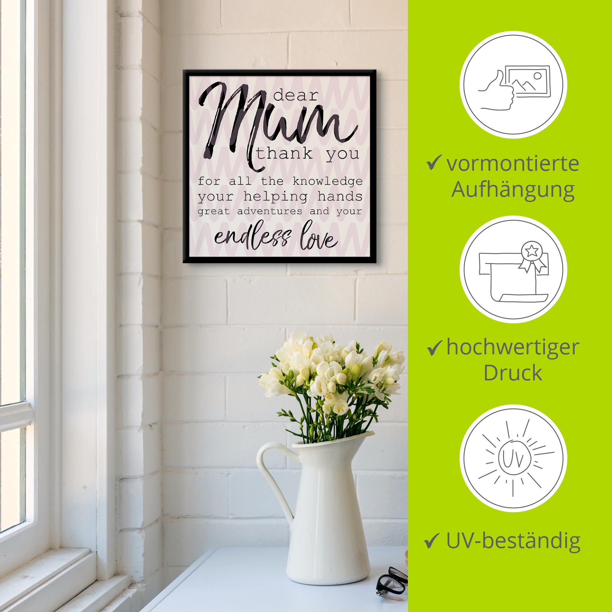 Artland Wandbild »Liebe Mama«, Sprüche & Texte, (1 St.)