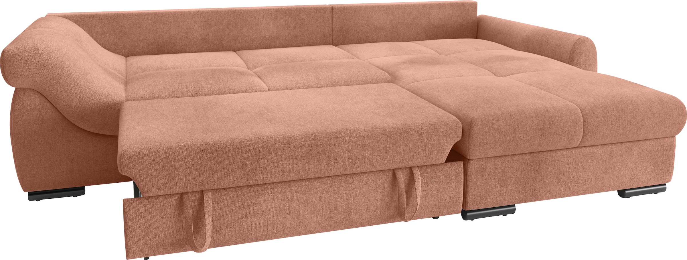 Mr. Couch Ecksofa »Livorno DuraFlex L-Form«, inkl. Hochschläfer-Bettauszug, XL-Bettkasten weiß beschichtet