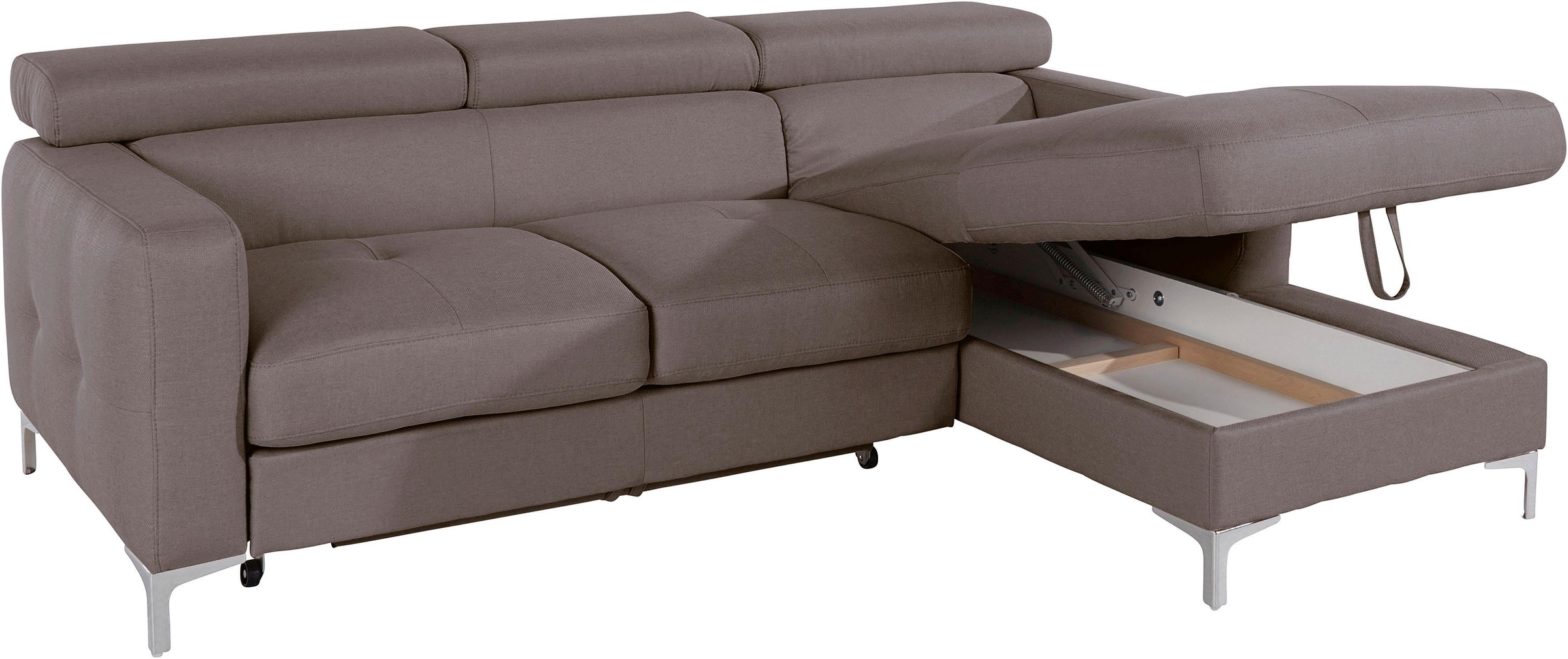 COTTA Ecksofa »Sammy L-Form«, mit Kopfteilverstellung, wahlweise mit Bettfunktion & Bettkasten
