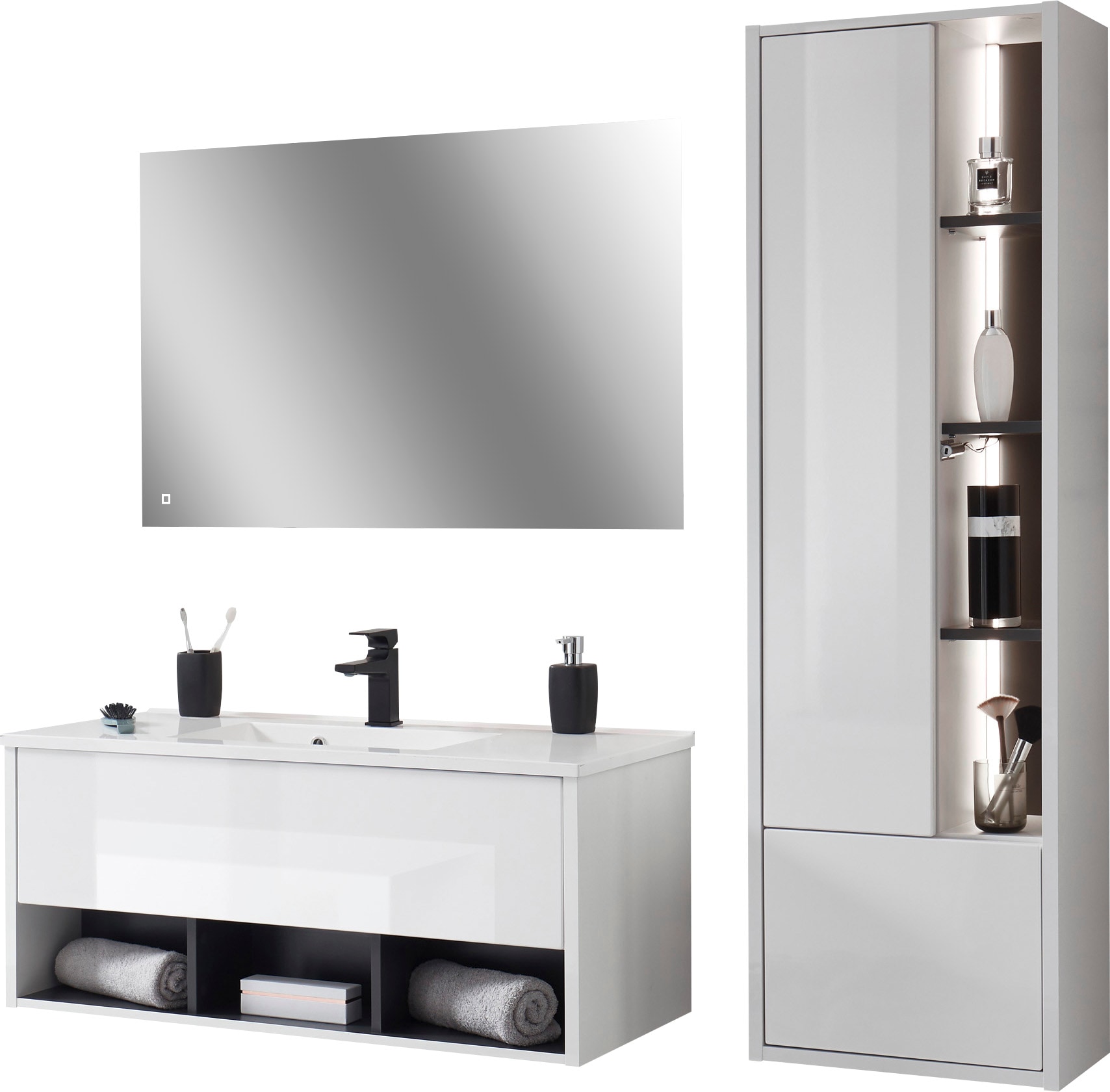 PLACES OF STYLE Badmöbel-Set »Studio Line, Bad im modernen Design, 3-teilig günstig online kaufen