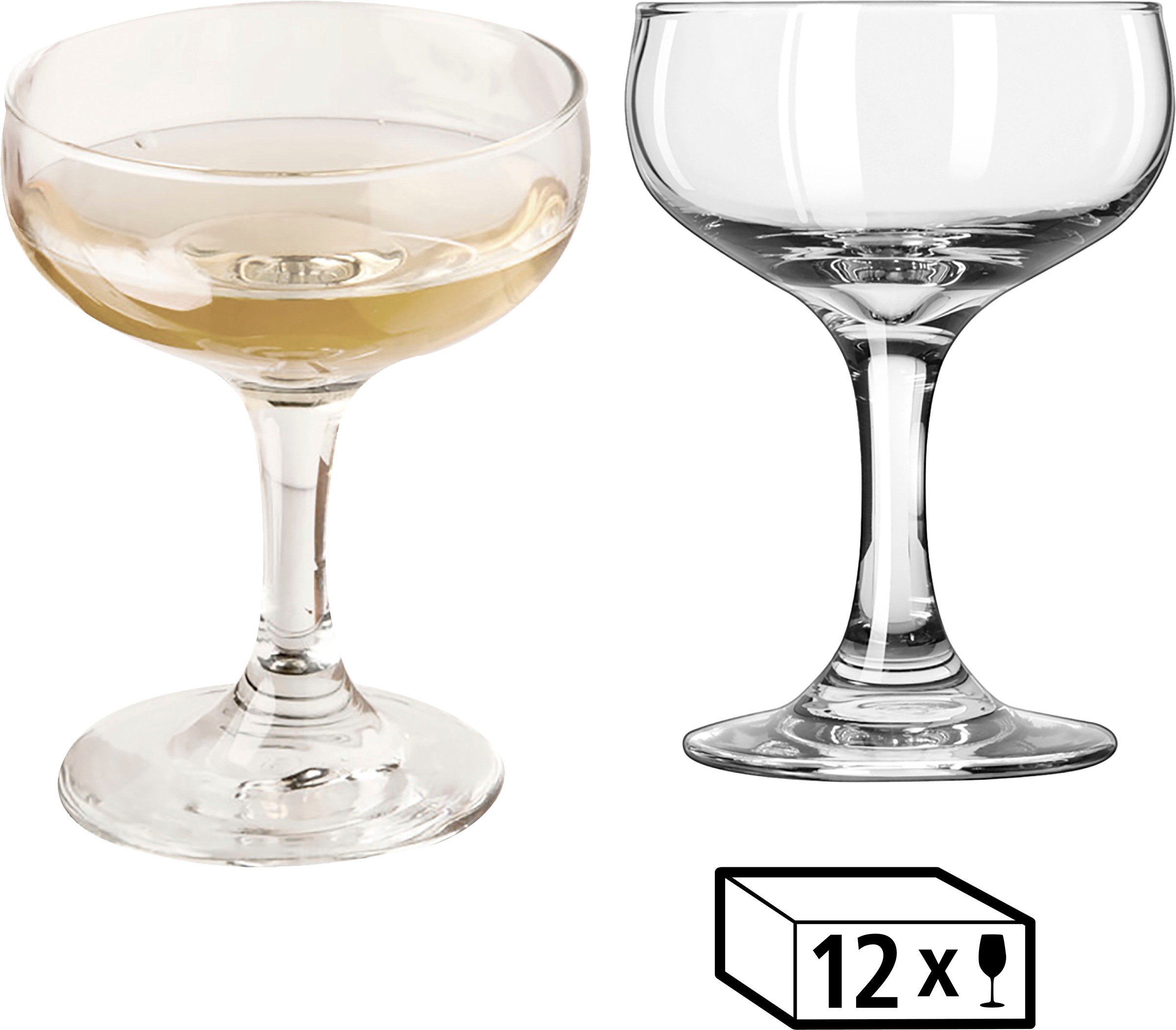 LIBBEY Gläser-Set »Coupe Glas -EMBASSY- 163 ml, Ø 8,5 cm, H: 11,5 cm, 12er Set«, (Set, 12 tlg.), hochwertig verarbeitet, im modernen Design
