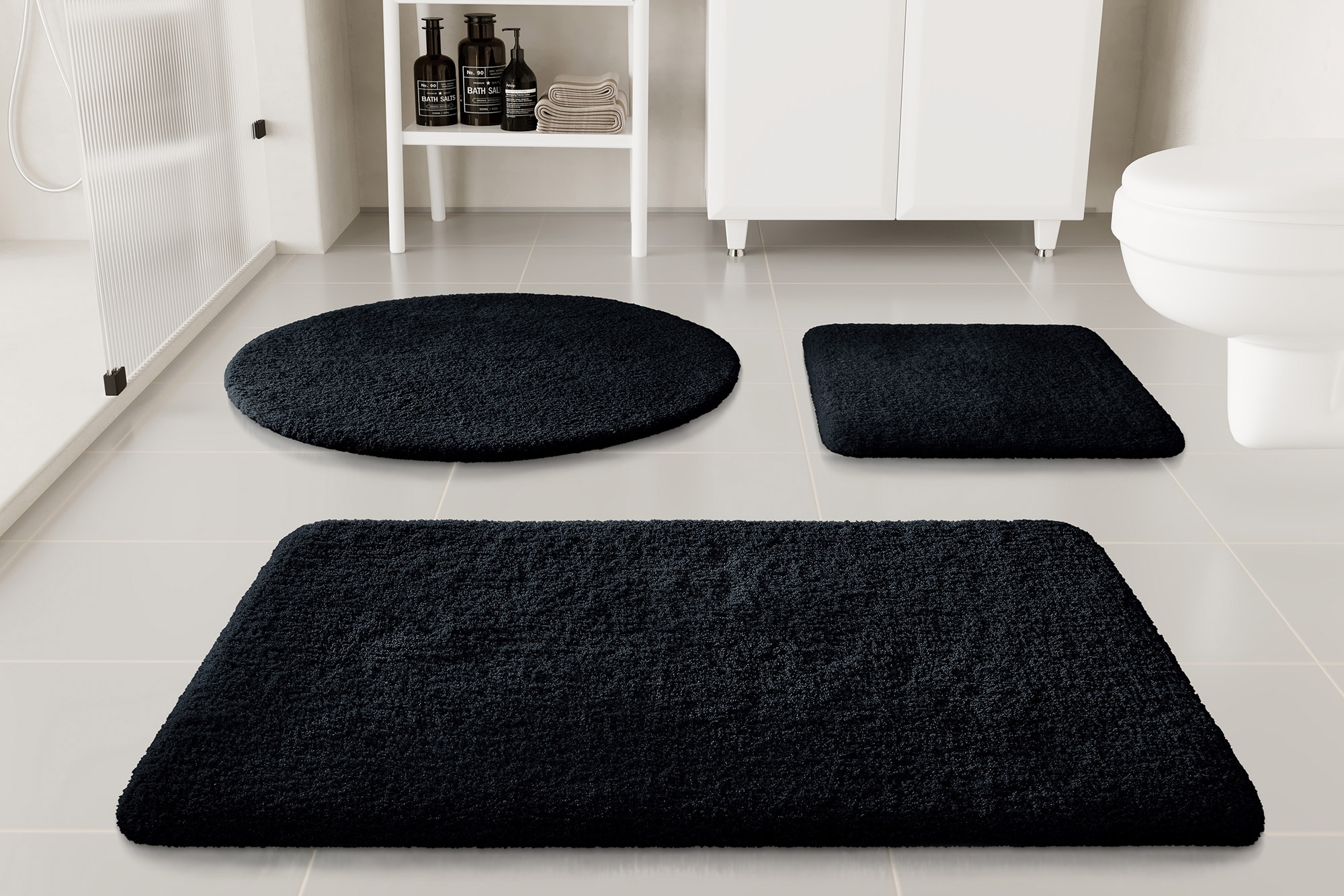 OTTO home Badematte »Kaarin« Höhe 30 mm rutschhemmend beschichtet schnell trocknend Badteppich, getuftet, flauschig, hochflor, große Farbauswahl