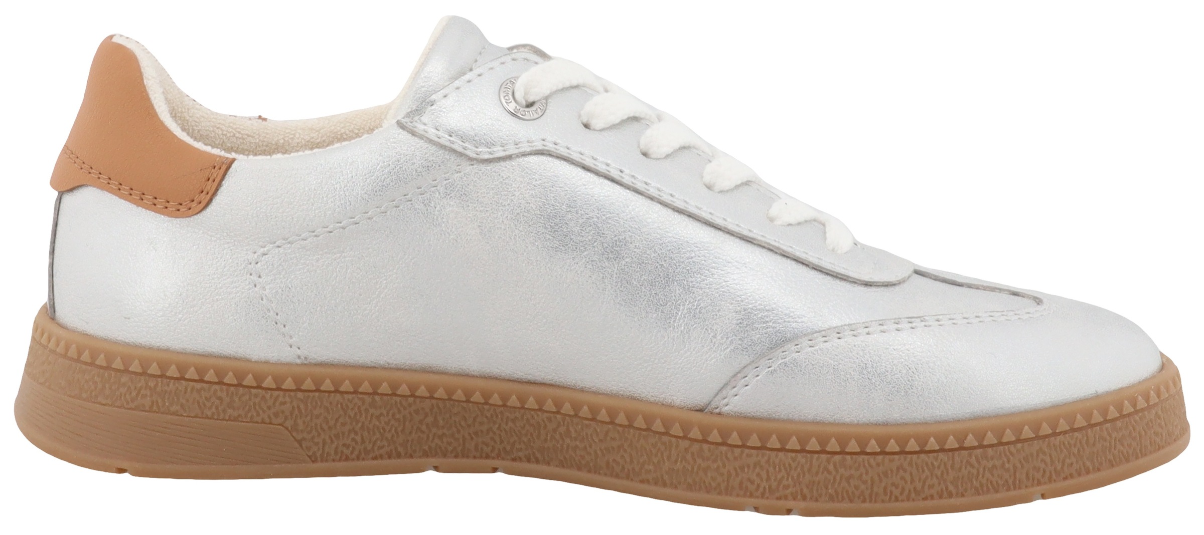 TOM TAILOR Sneaker, Schnürer, Freizeitschuh, Halbschuh mit Kontrastbesatz an der Ferse
