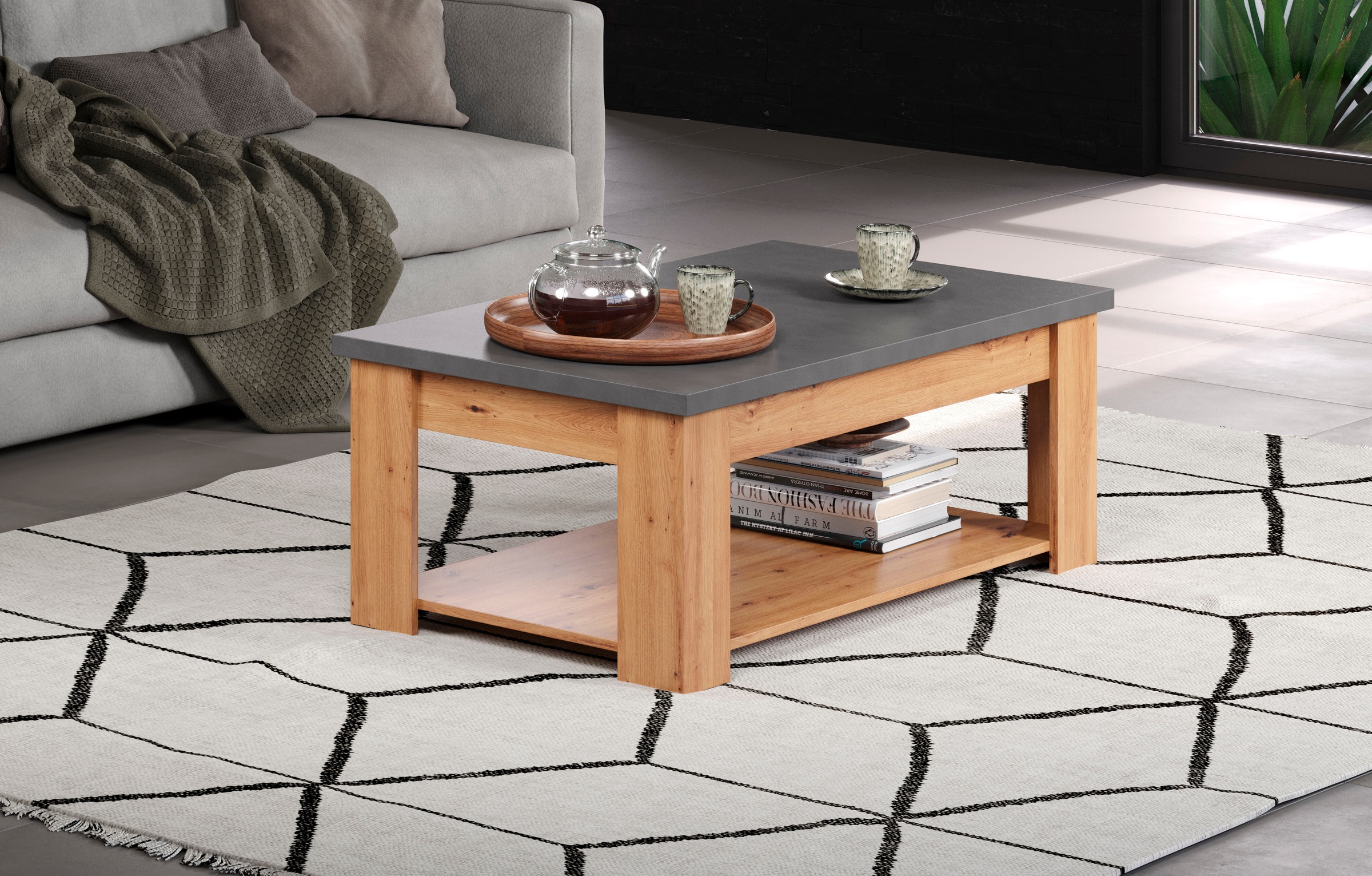 Home affaire Couchtisch »Ambres« 1 Stk. tlg. Couchtisch mit 1 offenem Fach - (B/T/H) 120/67/46 cm
