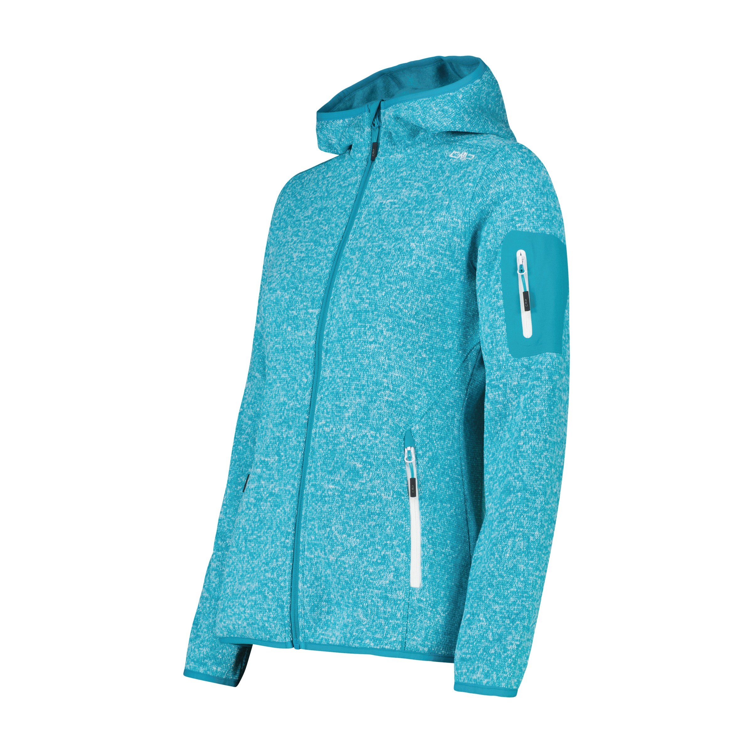 CMP Strickfleecejacke »KNITTED MELANGE HOODY WOMAN HOODY«, (1 St.), mit Kapuze, Wärmend und