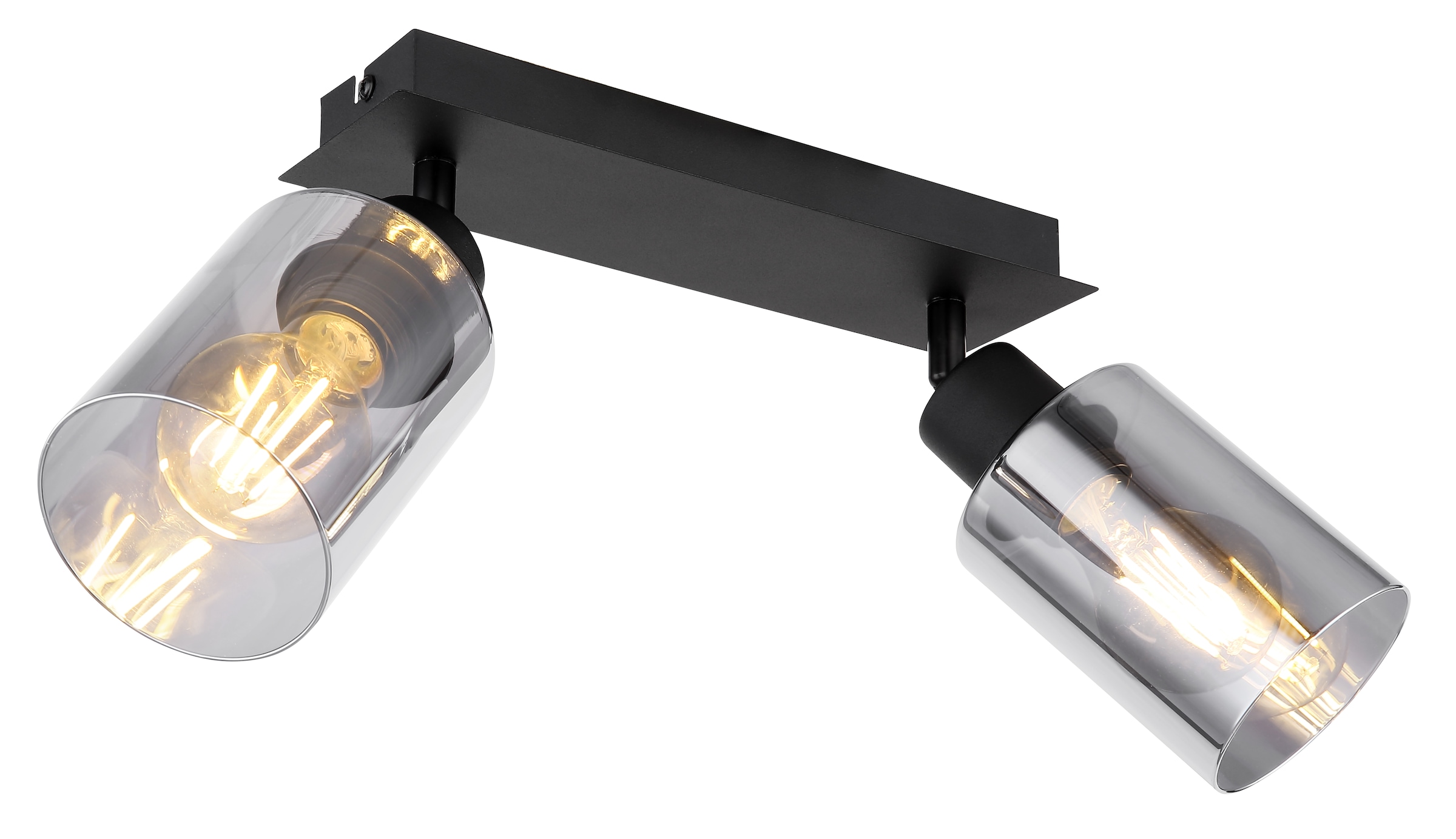 GLOBO LIGHTING Deckenstrahler »HADERA«, Leuchtmittel E27 | ohne Leuchtmittel, Strahler/Glas rauchfarben/Wohnzimmer/Flur/LxBxH: 270x90x215mm