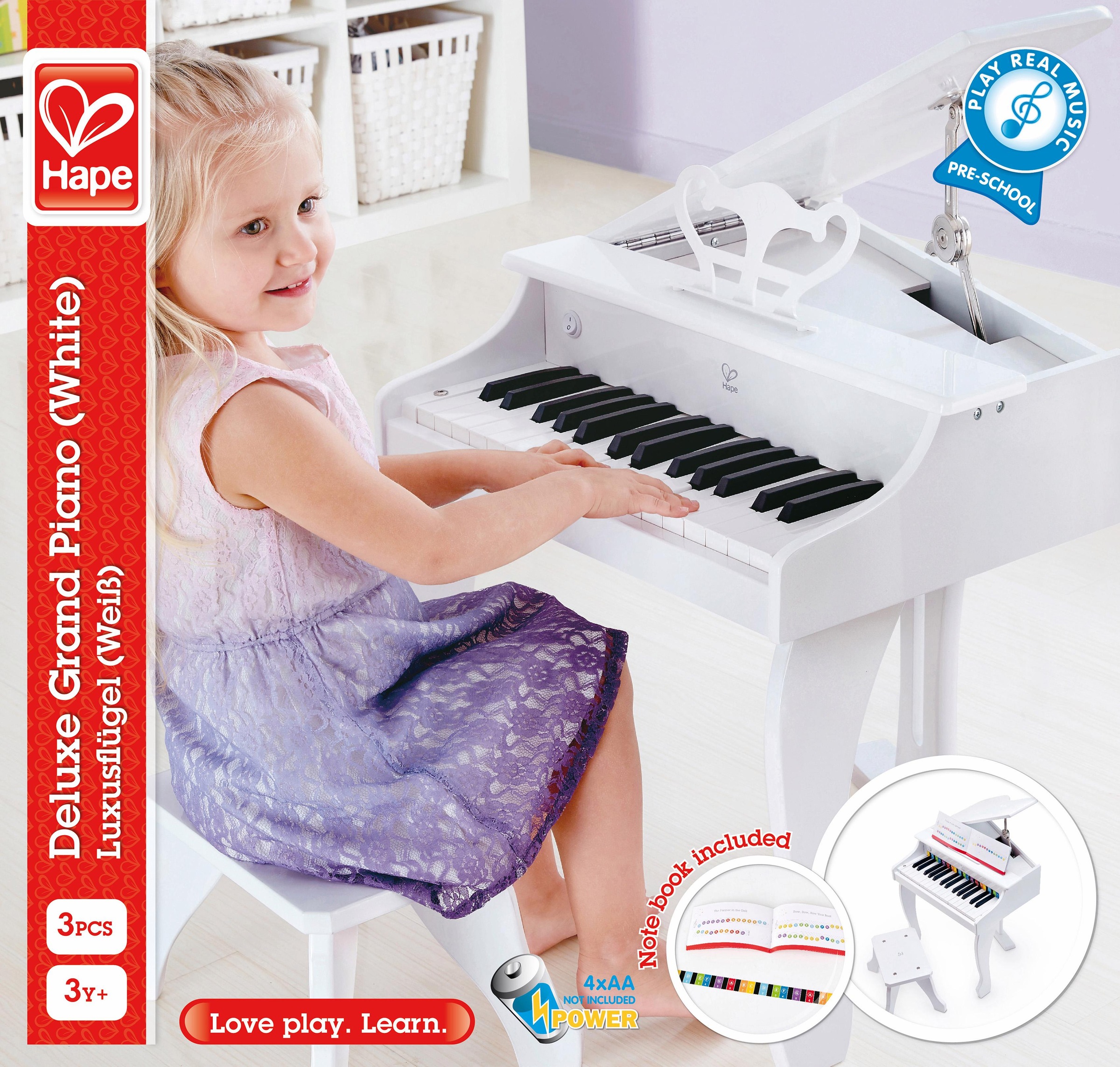 Hape Spielzeug-Musikinstrument »Luxusflügel, weiß«