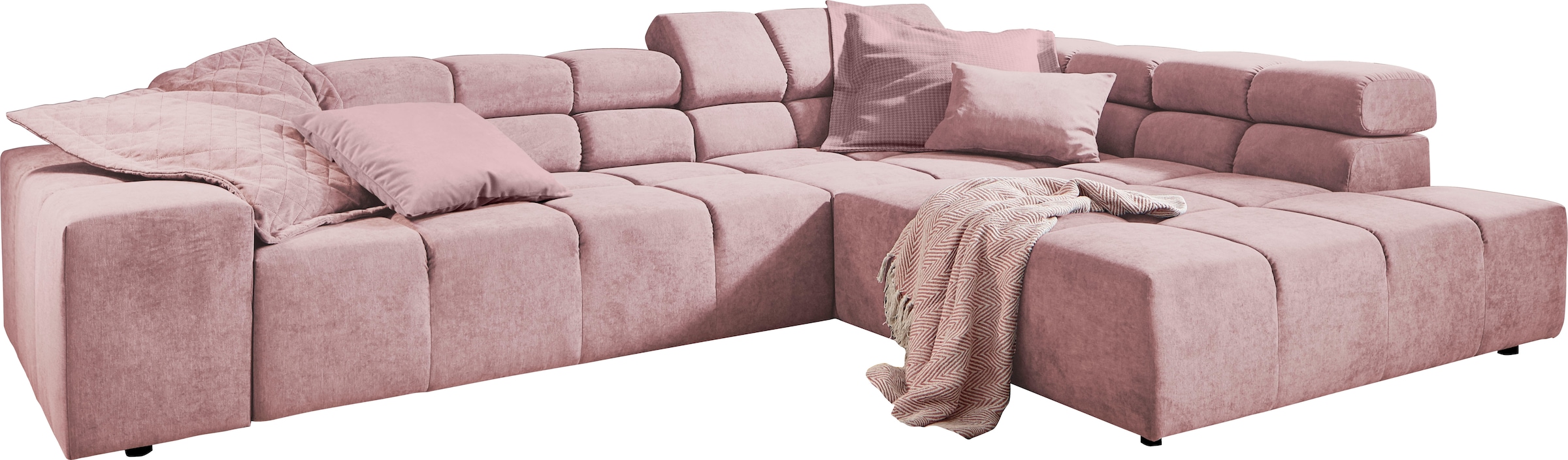 INOSIGN Ecksofa »Ancona incl. Kopfteilverstellung, OTTOs Choice, Breite 319cm, L-Form«, wahlweise motorische Sitztiefenverstellung, auch in Cord + Easy Care