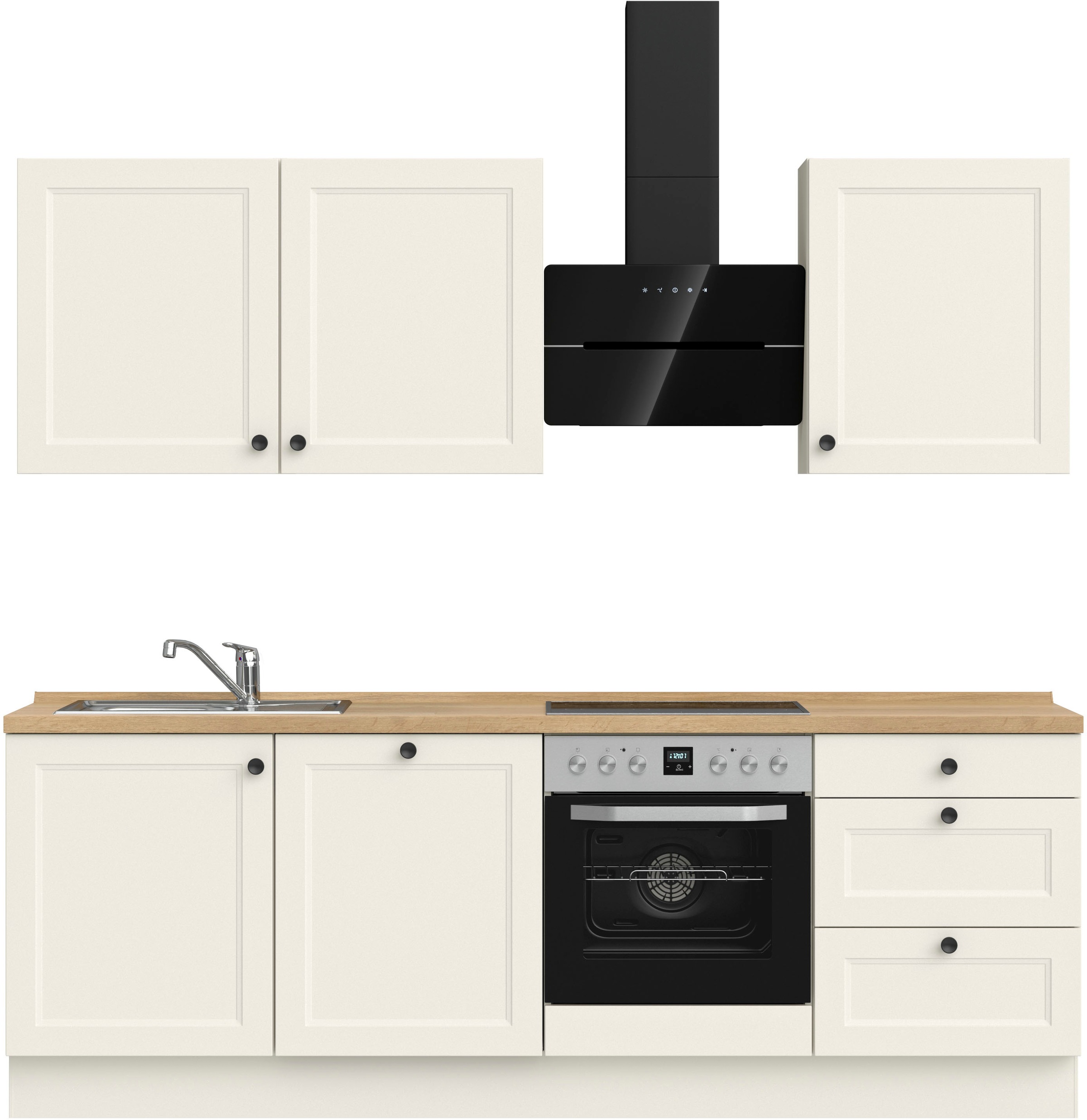 nobilia® Küchenzeile »"Cascada II"« vormontiert, Breite 240 cm, Ausrichtung wählbar, wahlw. mit E-Geräten